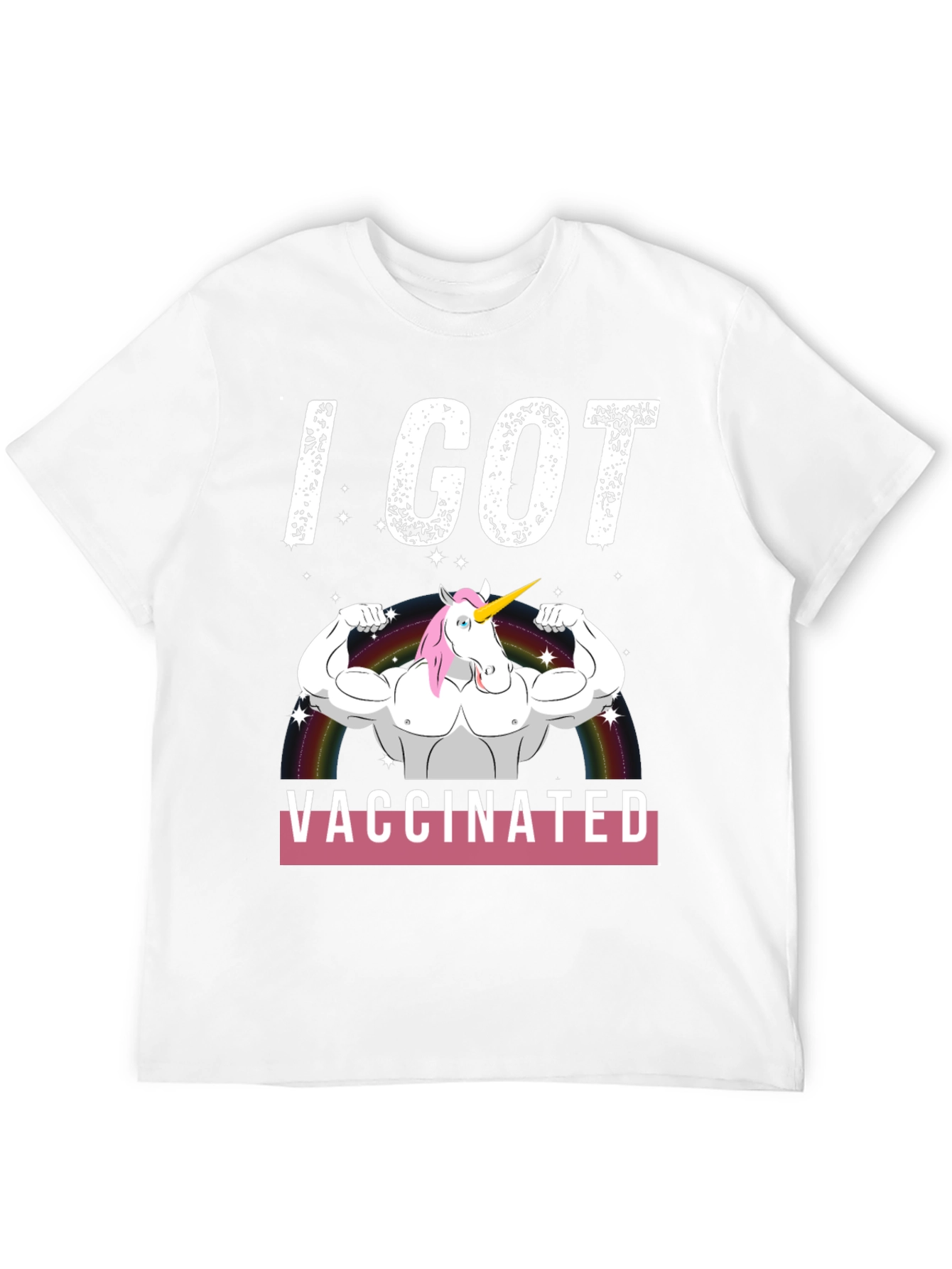 I Got Vaccinated Unicorn Muscle T-Shirt