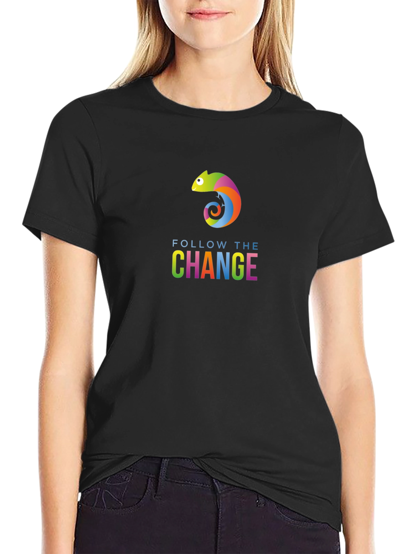 Follow the Change Chameleon Black T-Shirt
