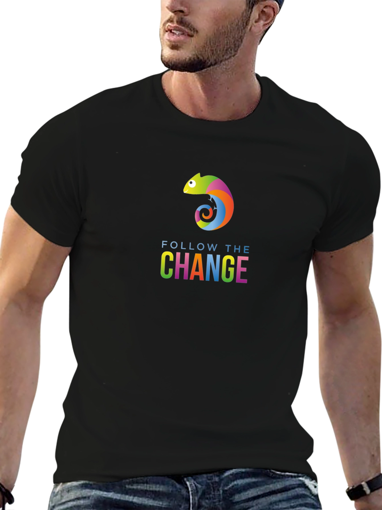 Follow the Change Chameleon Black T-Shirt