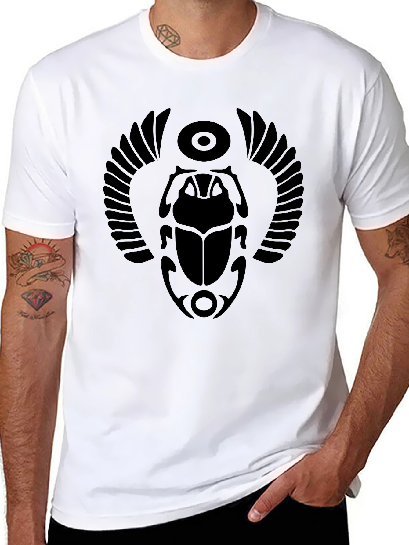 Egyptian Scarab Beetle T-Shirt - Black Graphic Tee