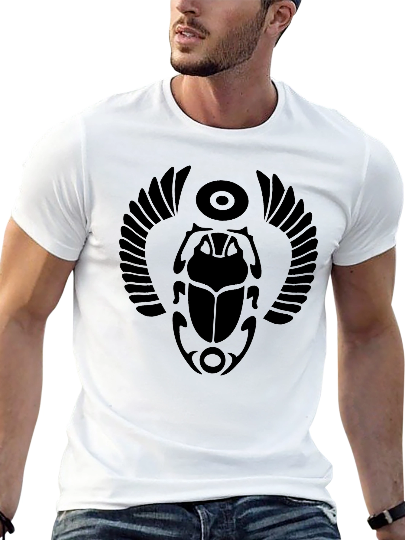 Egyptian Scarab Beetle T-Shirt - Black Graphic Tee