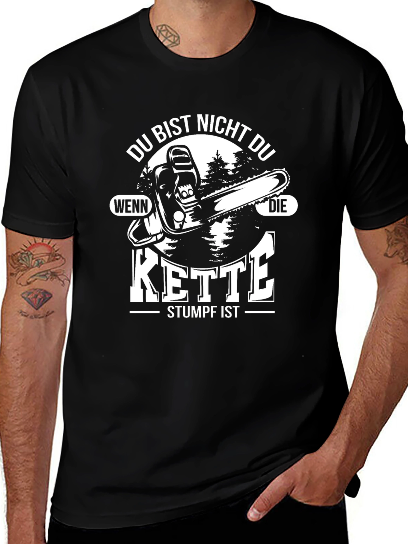 Funny Chainsaw Kette Stumpf T-Shirt
