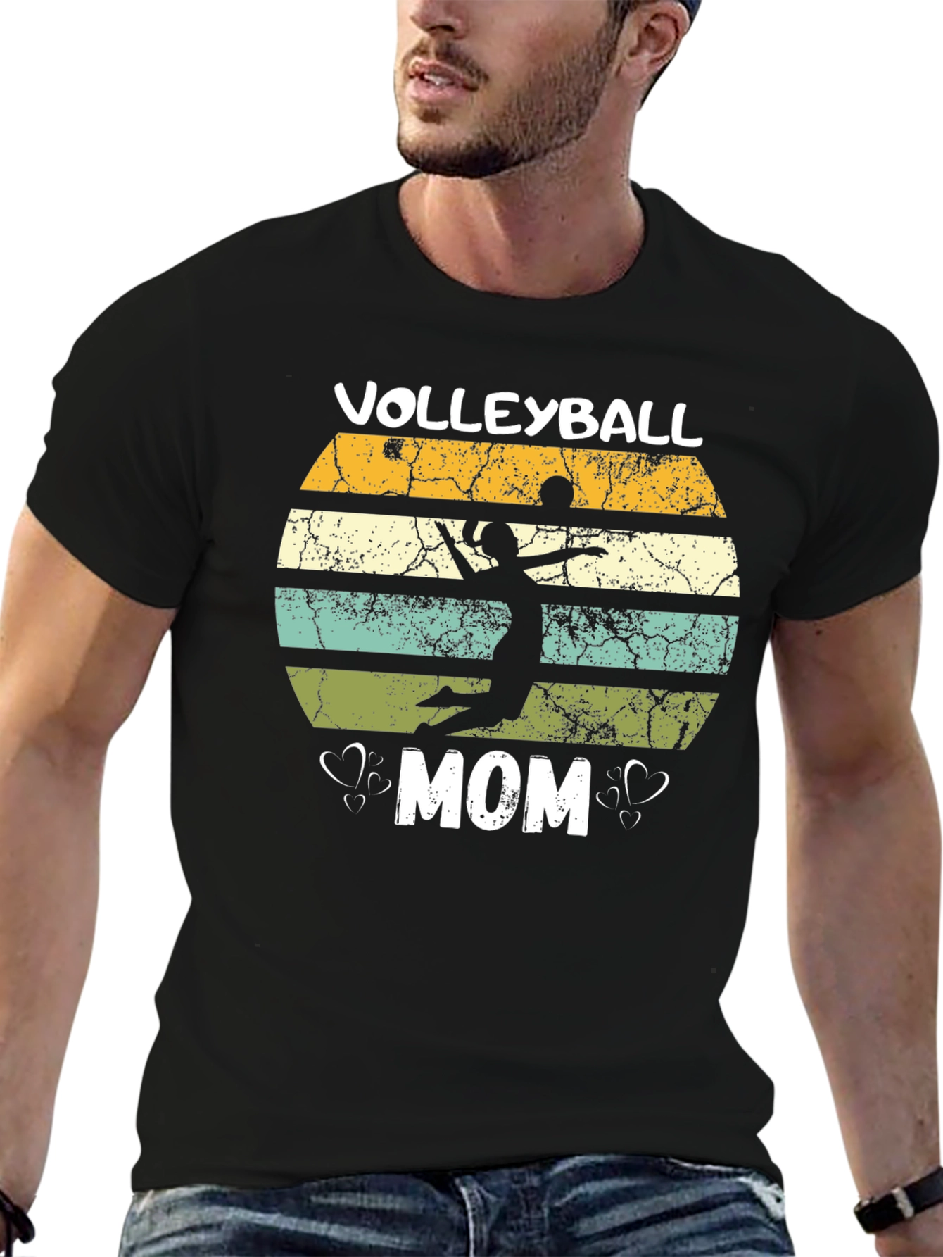 Volleyball Mom Graphic Tee - Black