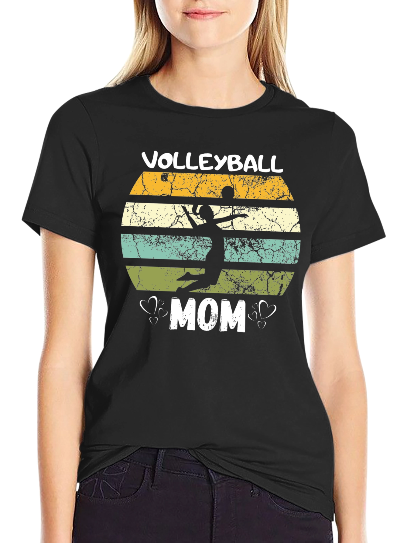 Volleyball Mom Graphic Tee - Black