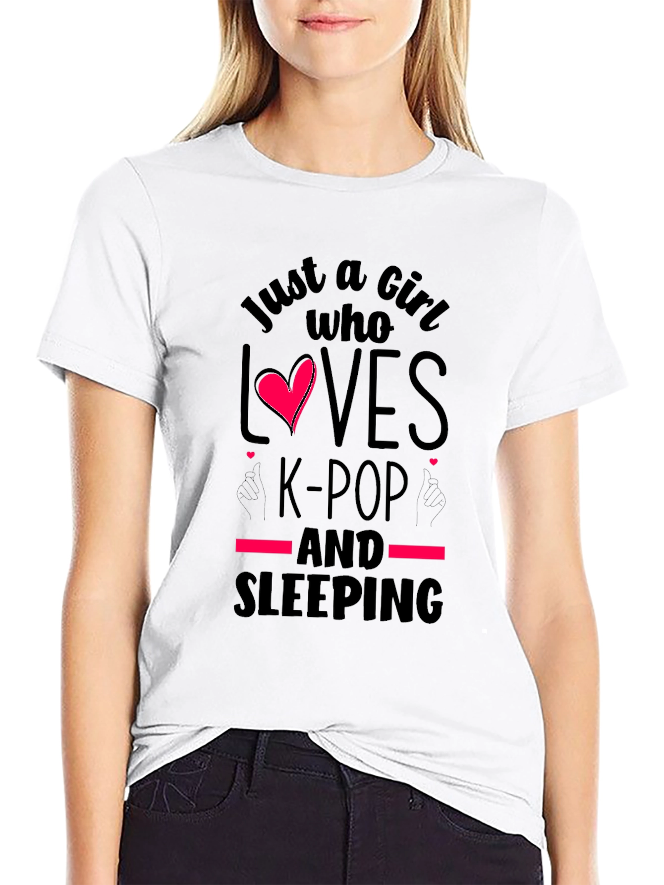 Just a Girl Who Loves K-Pop and Sleeping T-Shirt