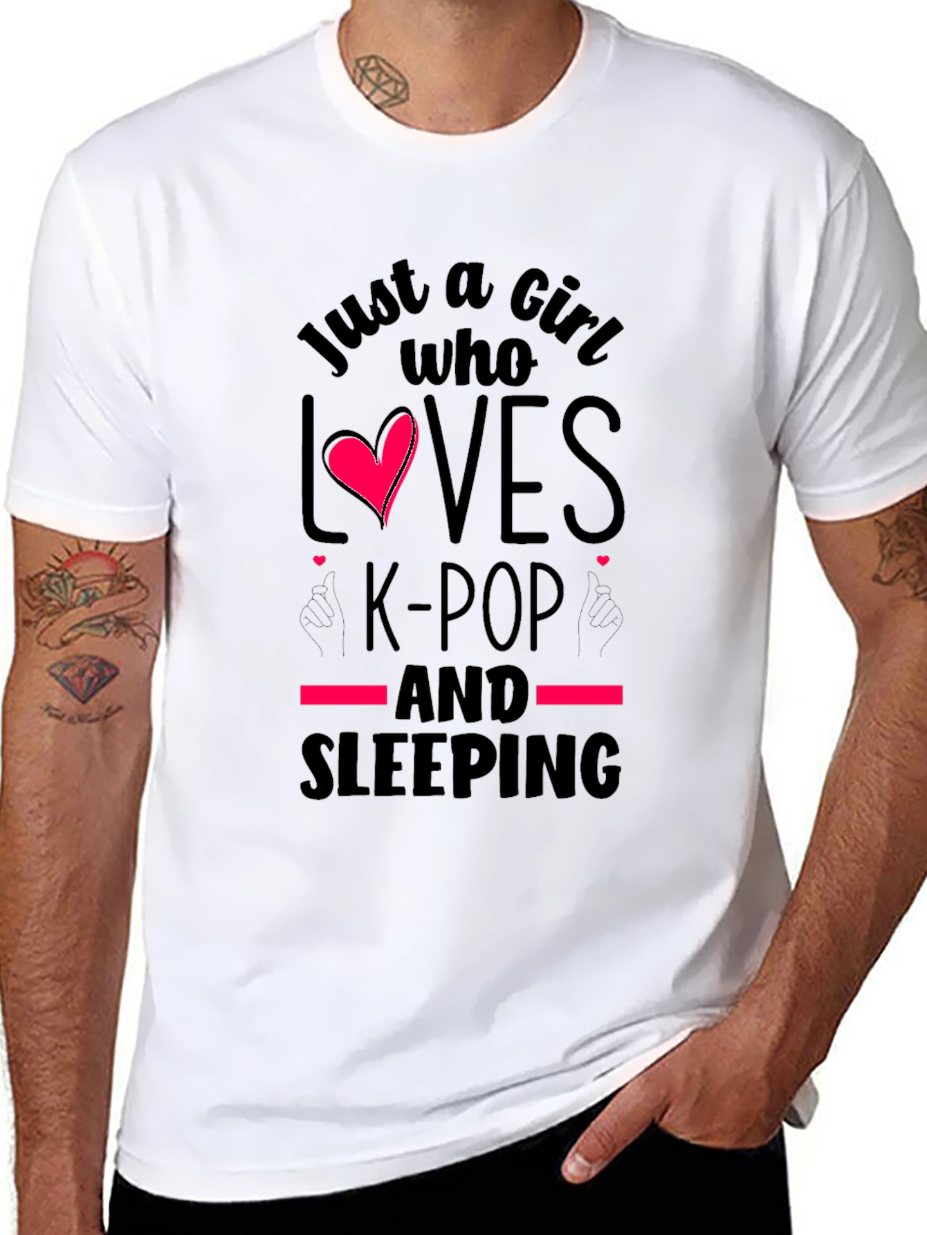 Just a Girl Who Loves K-Pop and Sleeping T-Shirt