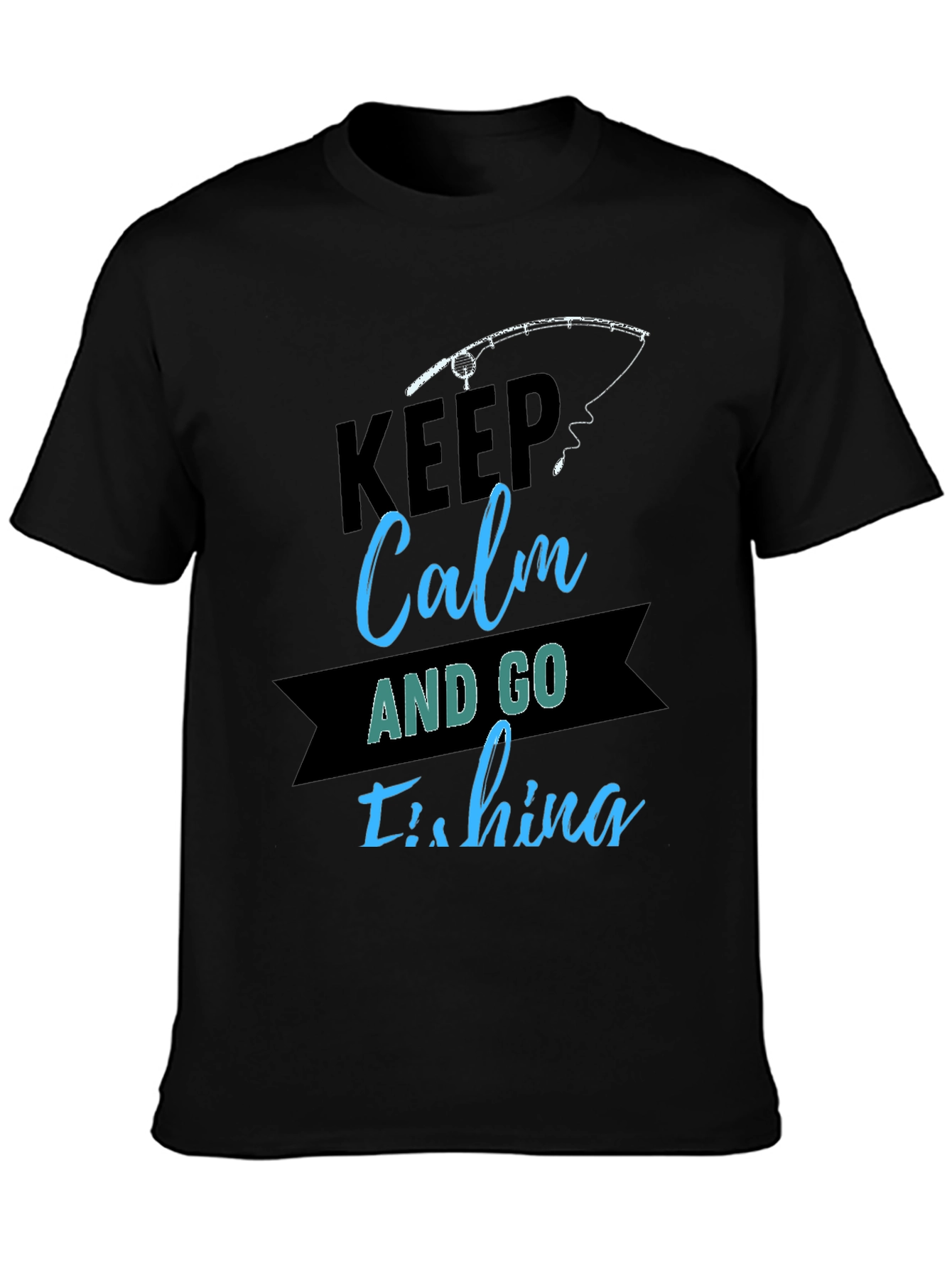 Keep Calm and Go Fishing Black T-Shirt