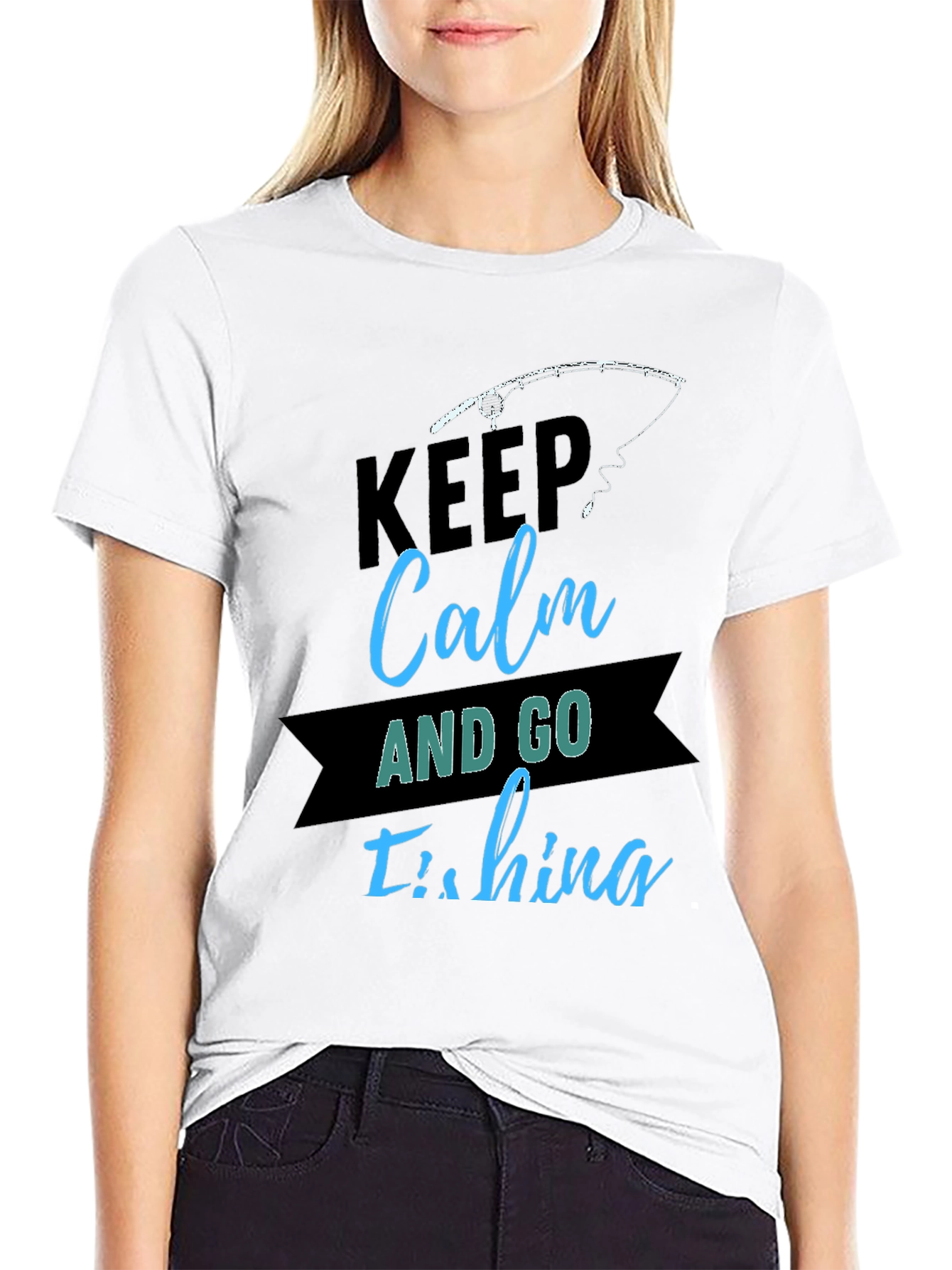 Keep Calm and Go Fishing Black T-Shirt