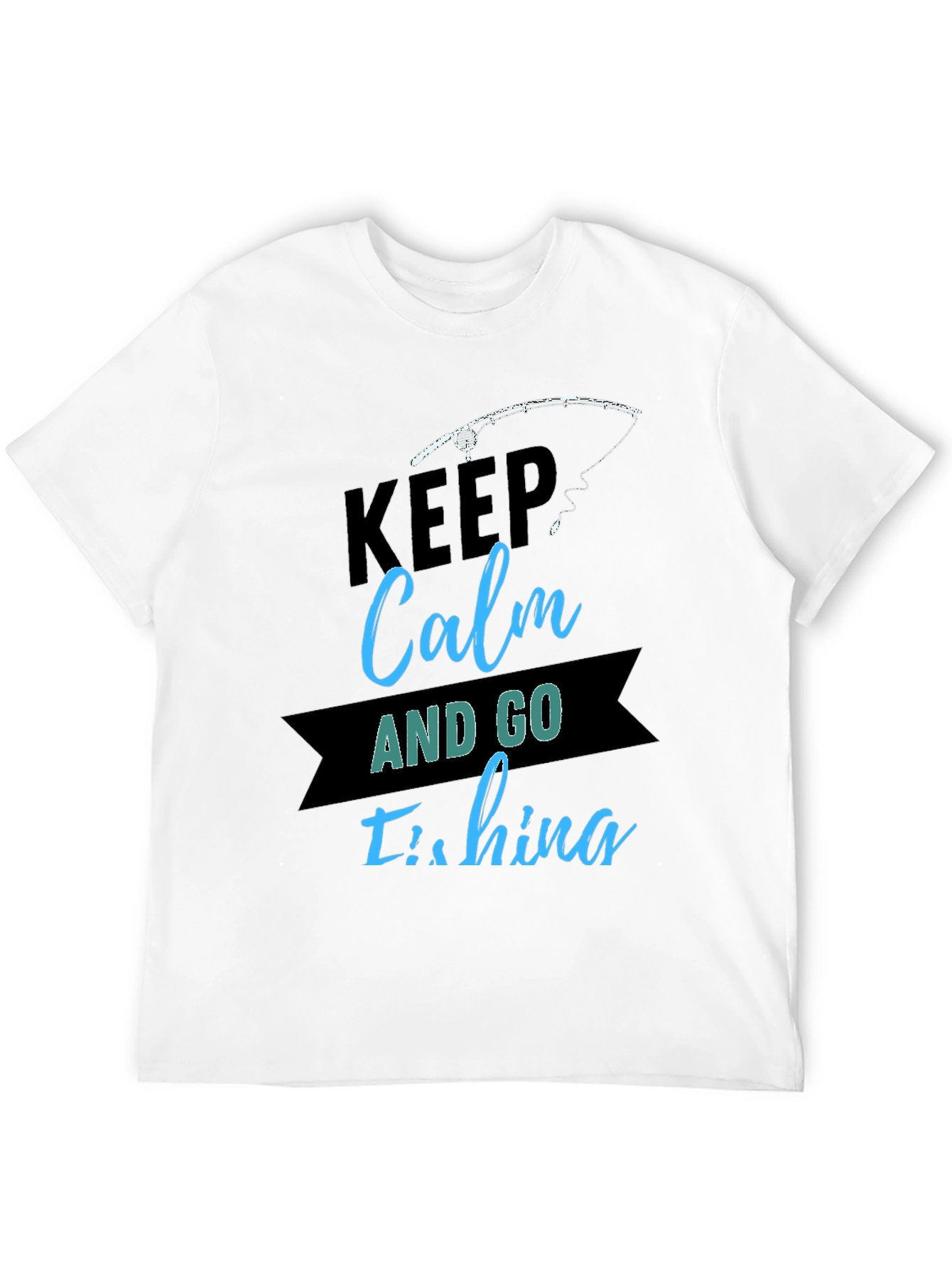 Keep Calm and Go Fishing Black T-Shirt