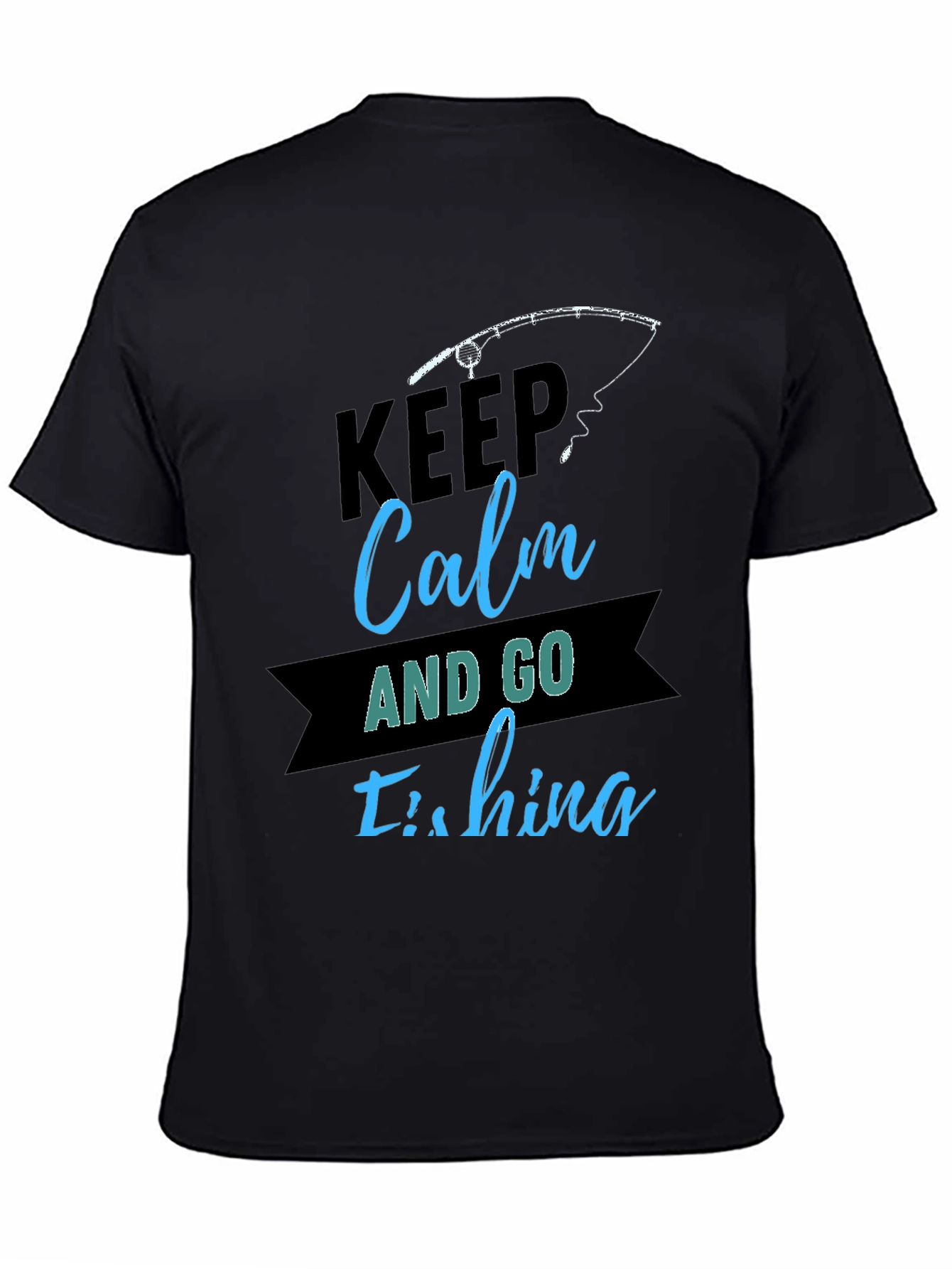 Keep Calm and Go Fishing Black T-Shirt