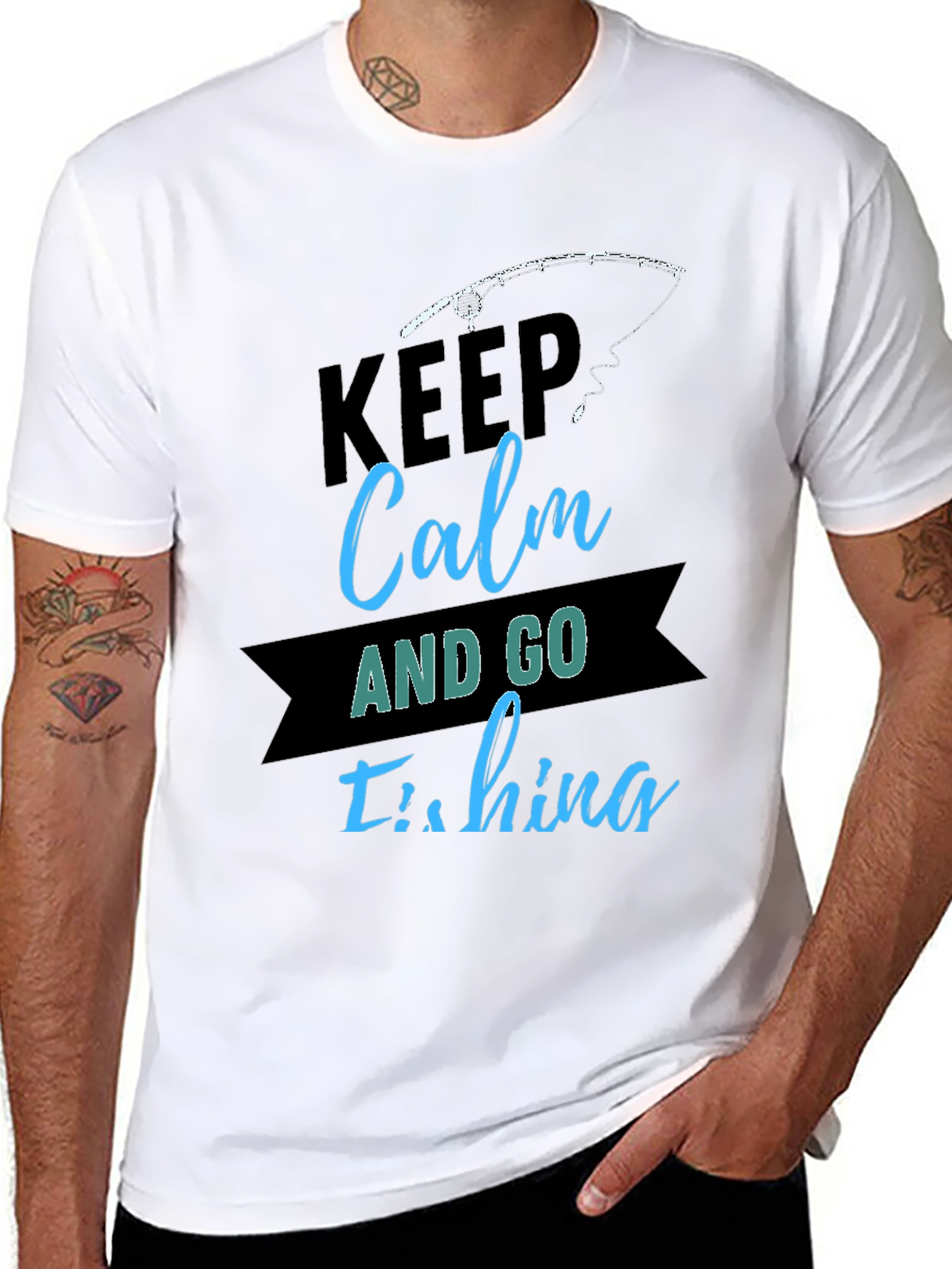 Keep Calm and Go Fishing Black T-Shirt