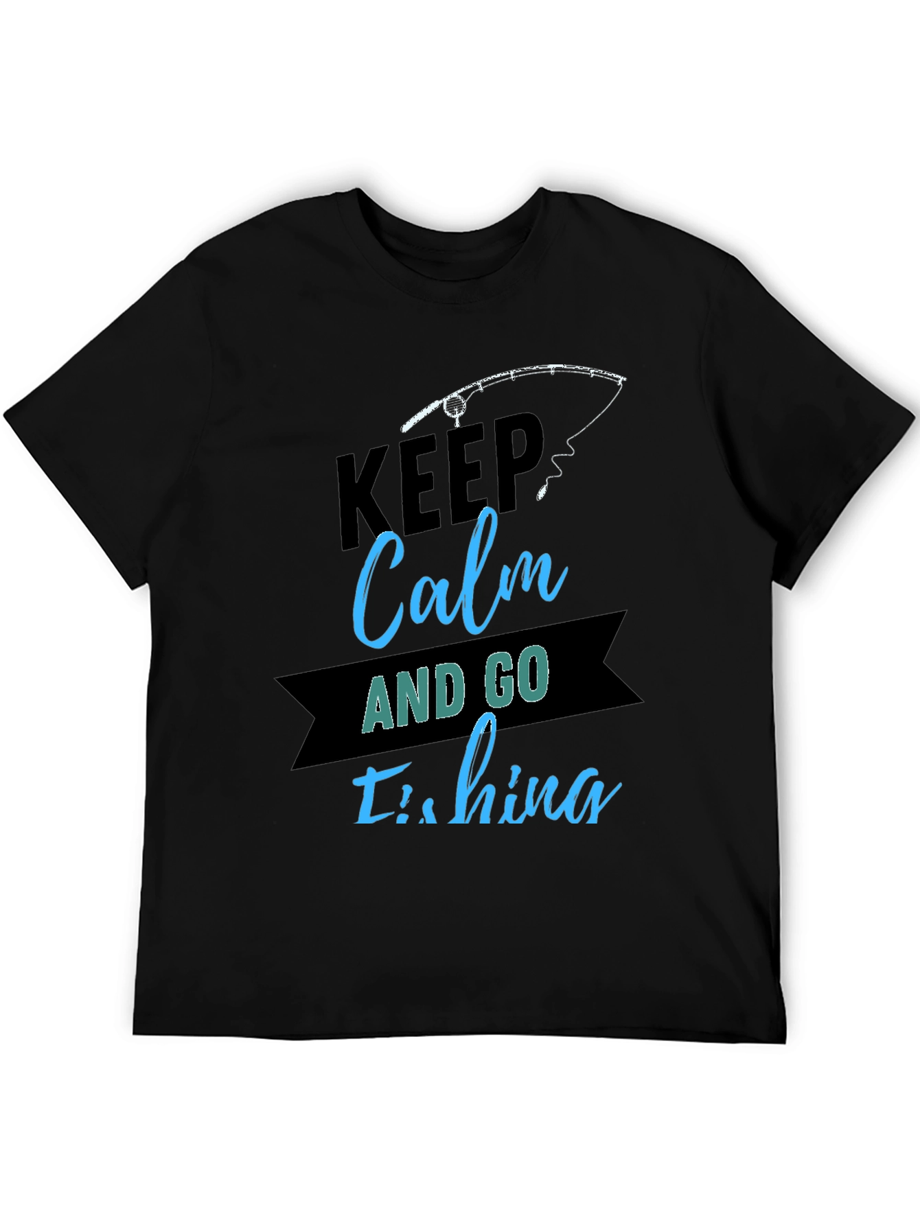 Keep Calm and Go Fishing Black T-Shirt