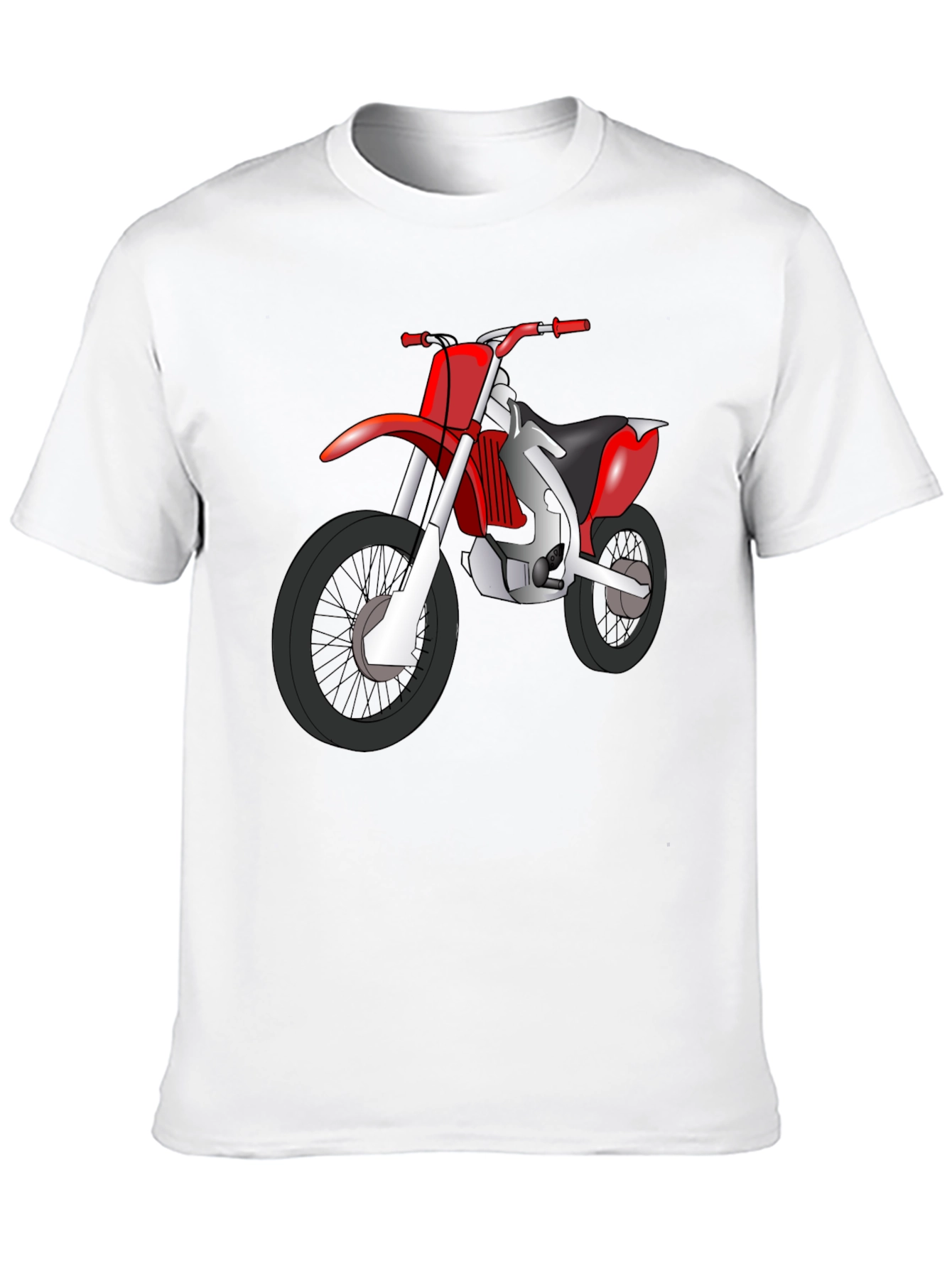 Dirt Bike Graphic Tee - Black Cotton T-Shirt