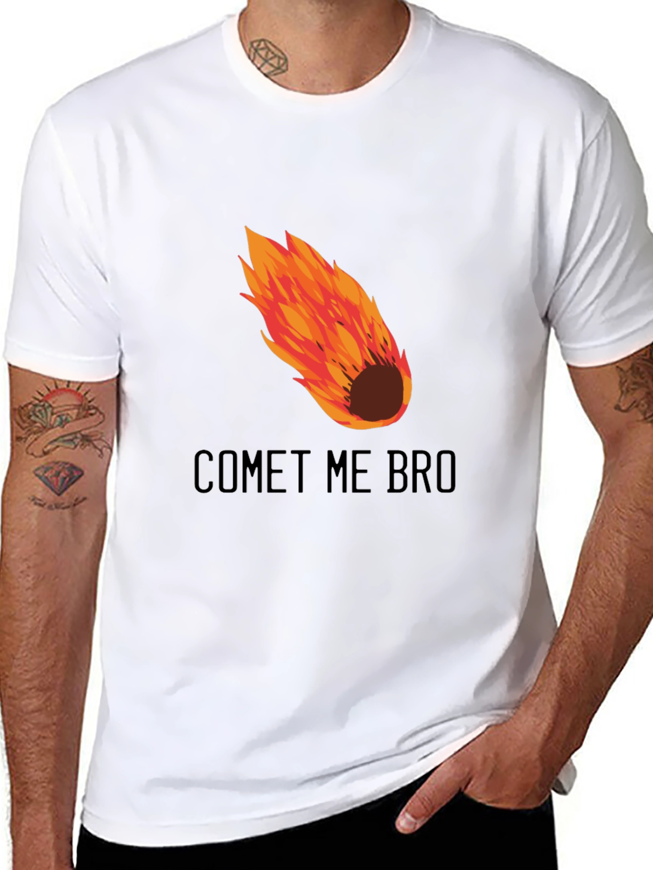 Comet Me Bro Graphic T-Shirt - Mens Black Tee