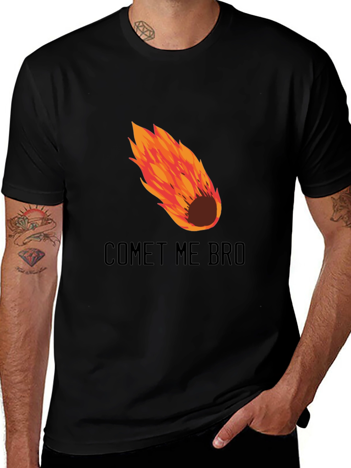 Comet Me Bro Graphic T-Shirt - Mens Black Tee