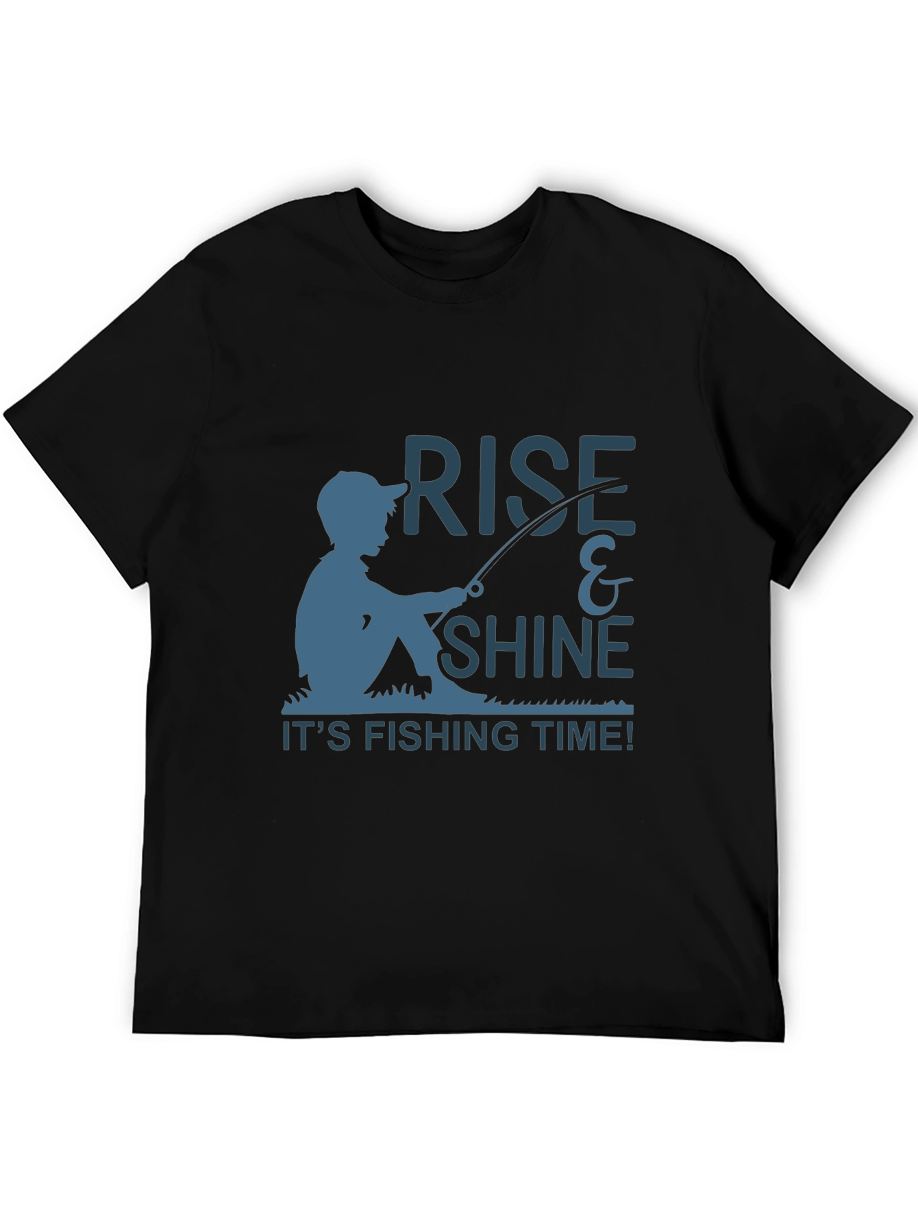 Rise & Shine Fishing Time Black T-Shirt