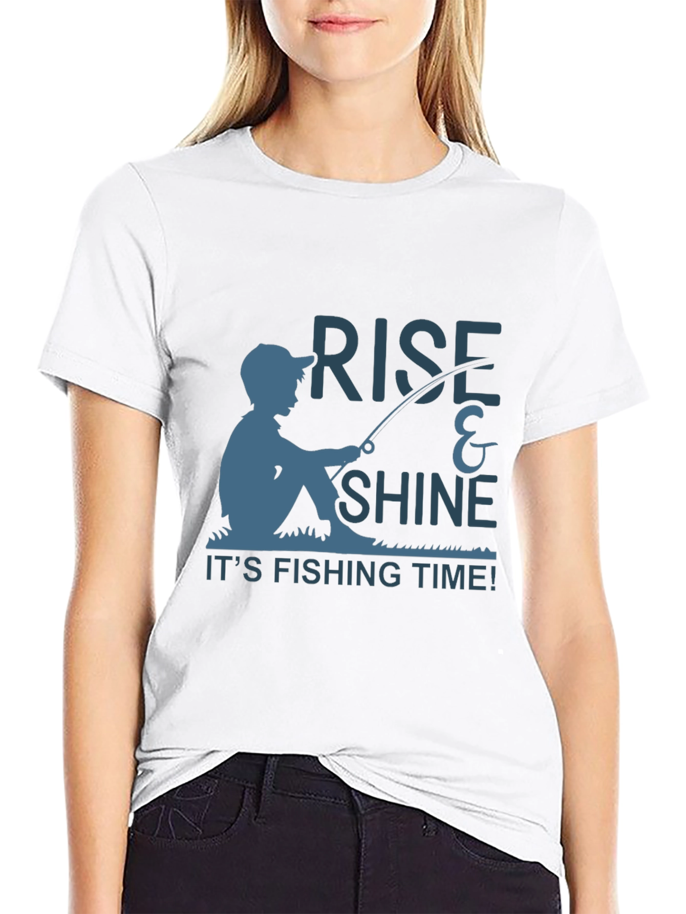 Rise & Shine Fishing Time Black T-Shirt