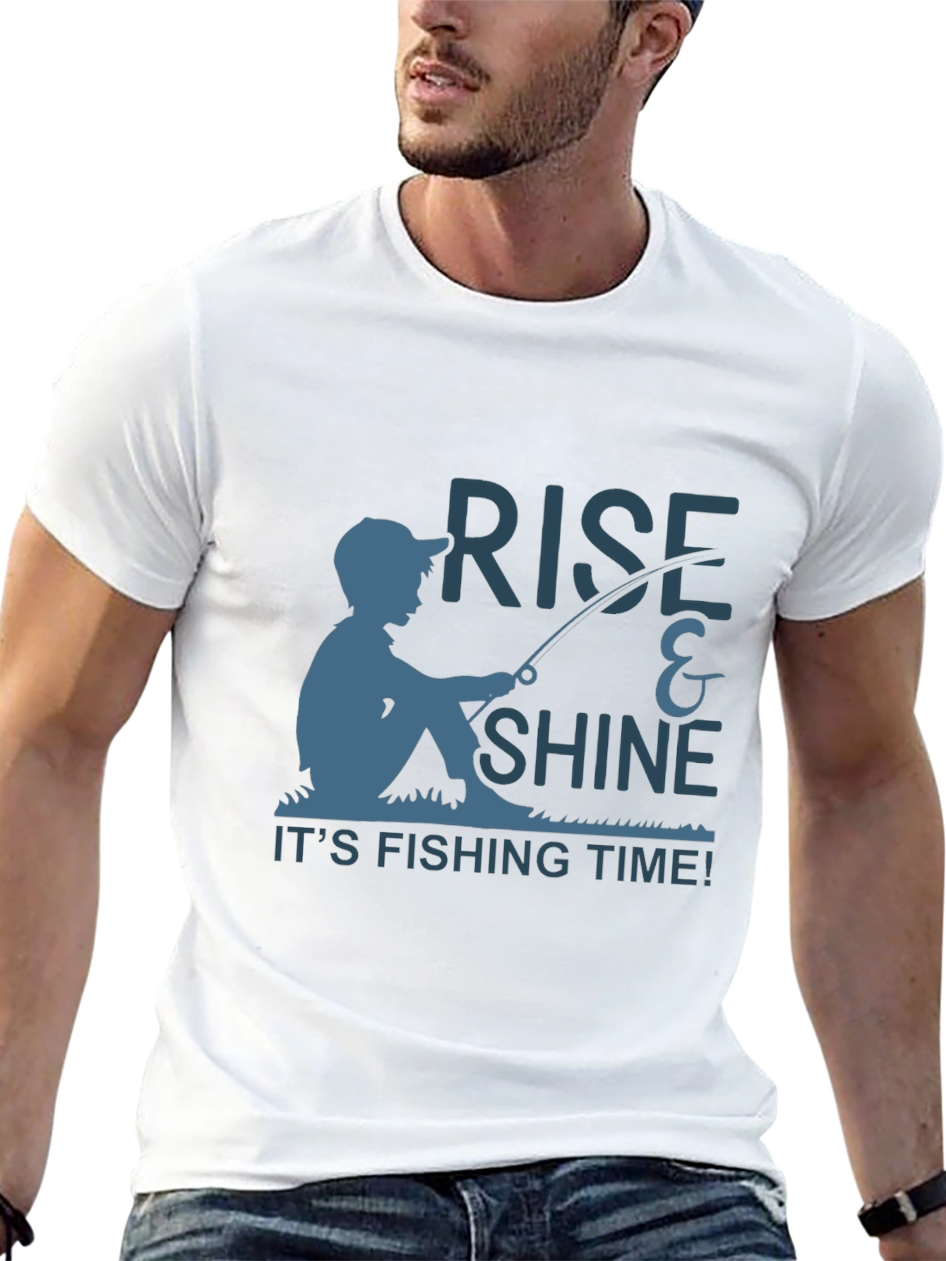 Rise & Shine Fishing Time Black T-Shirt