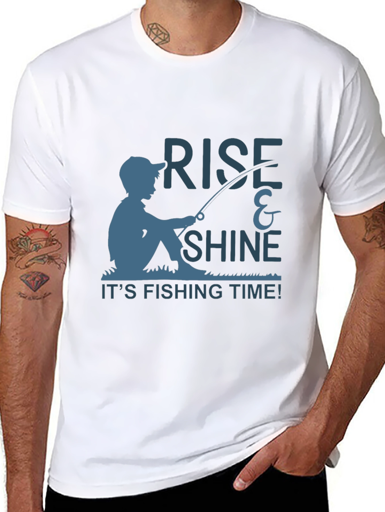 Rise & Shine Fishing Time Black T-Shirt