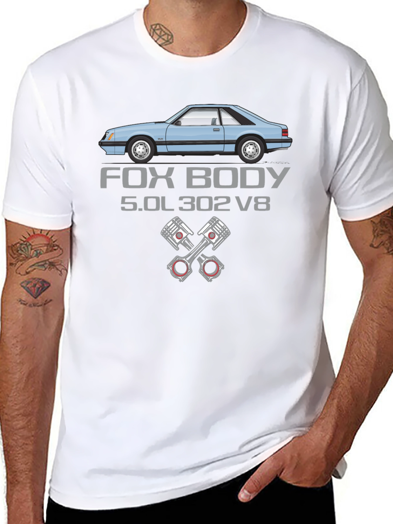 Fox Body 5.0L 302 V8 Car Enthusiast T-Shirt