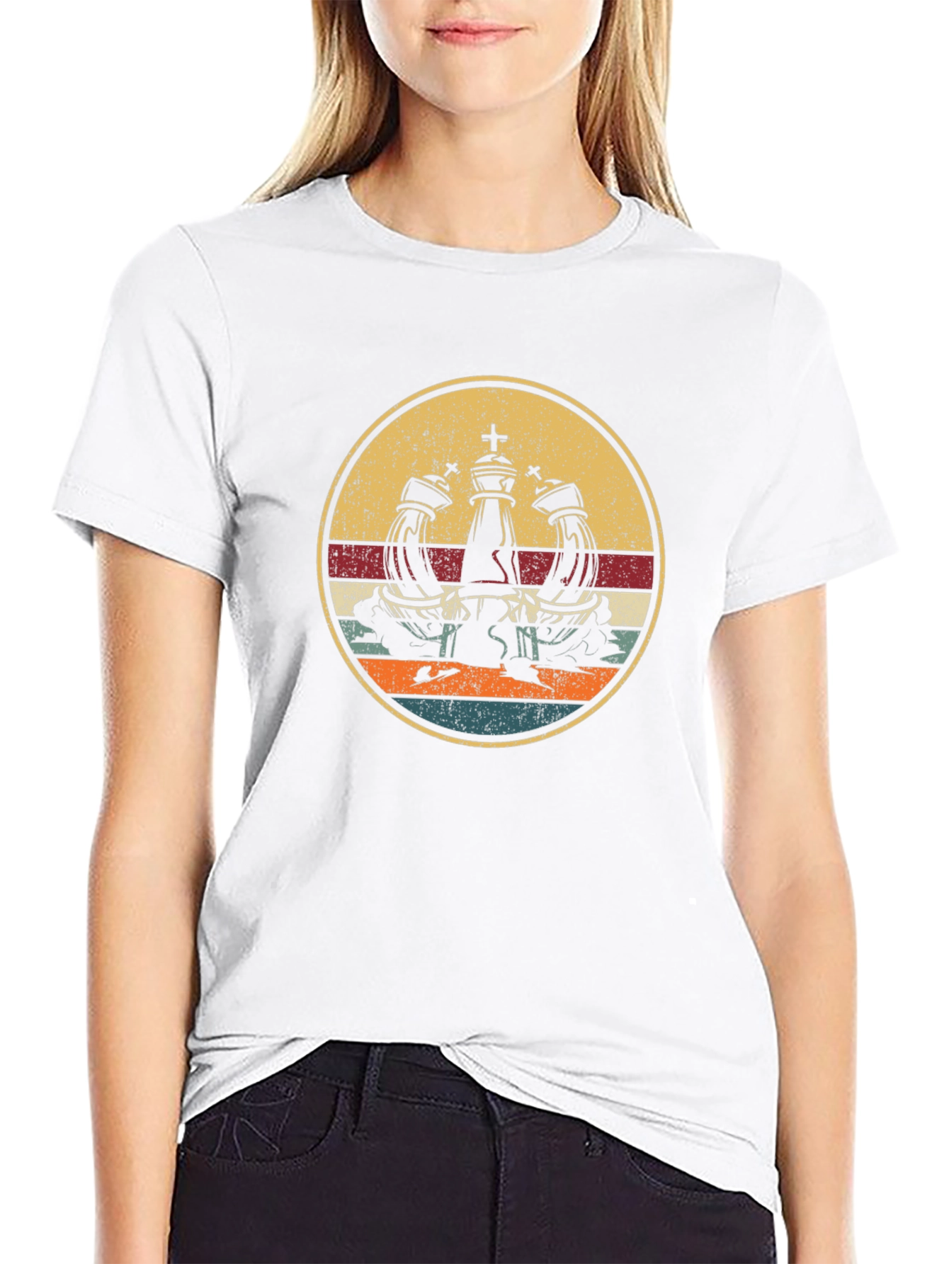 Chess King Retro Style Graphic T-Shirt