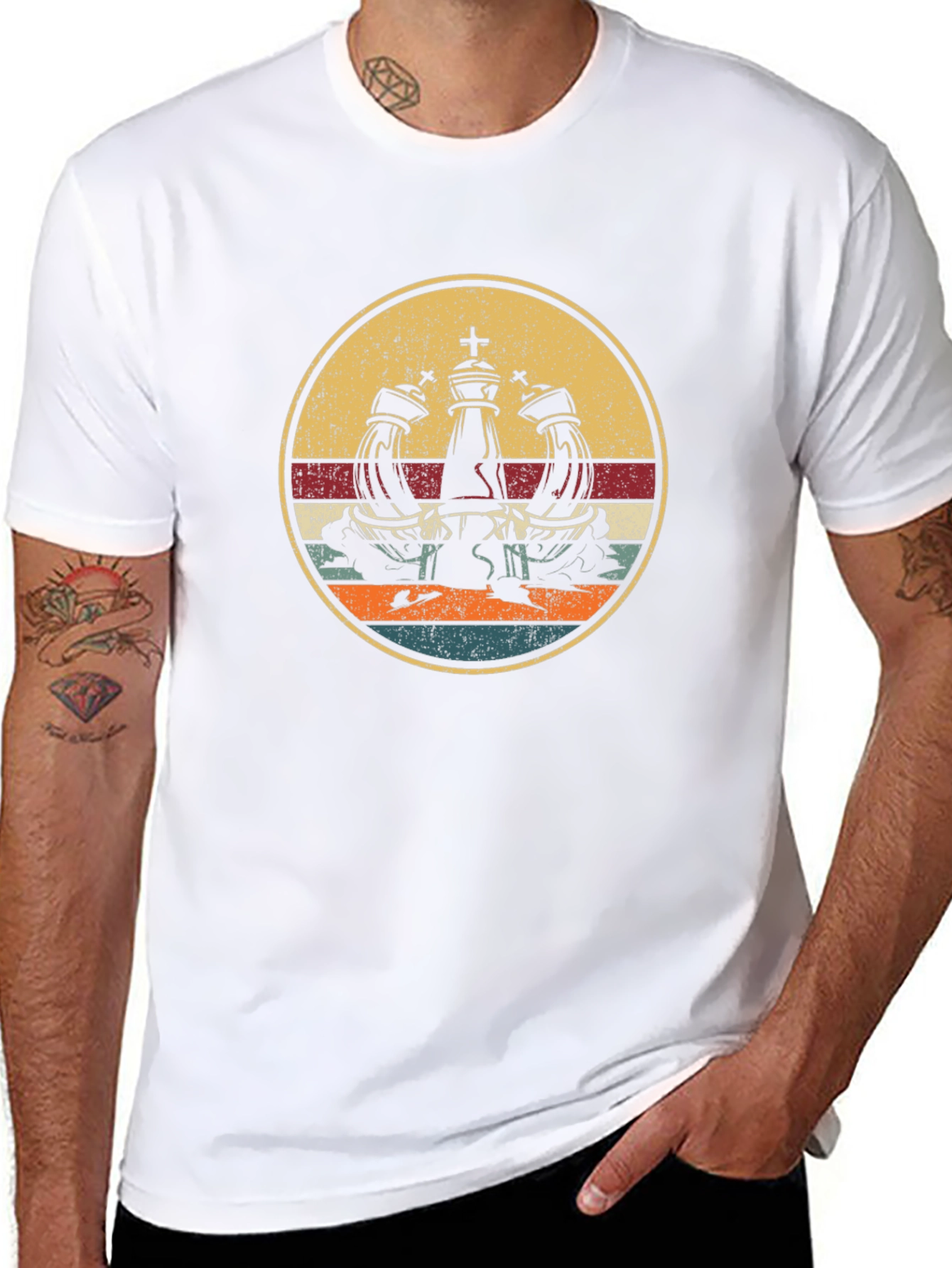 Chess King Retro Style Graphic T-Shirt
