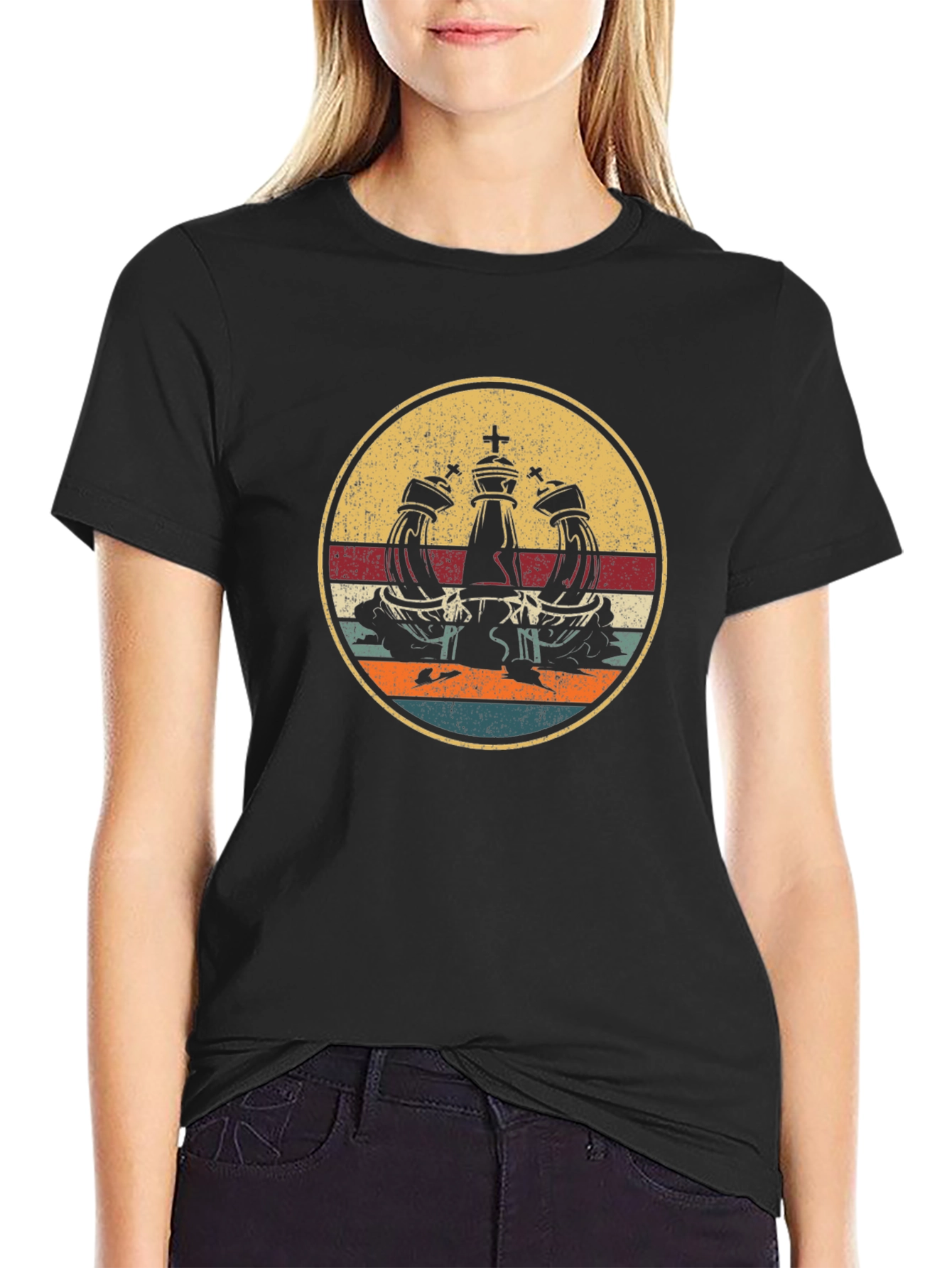 Chess King Retro Style Graphic T-Shirt