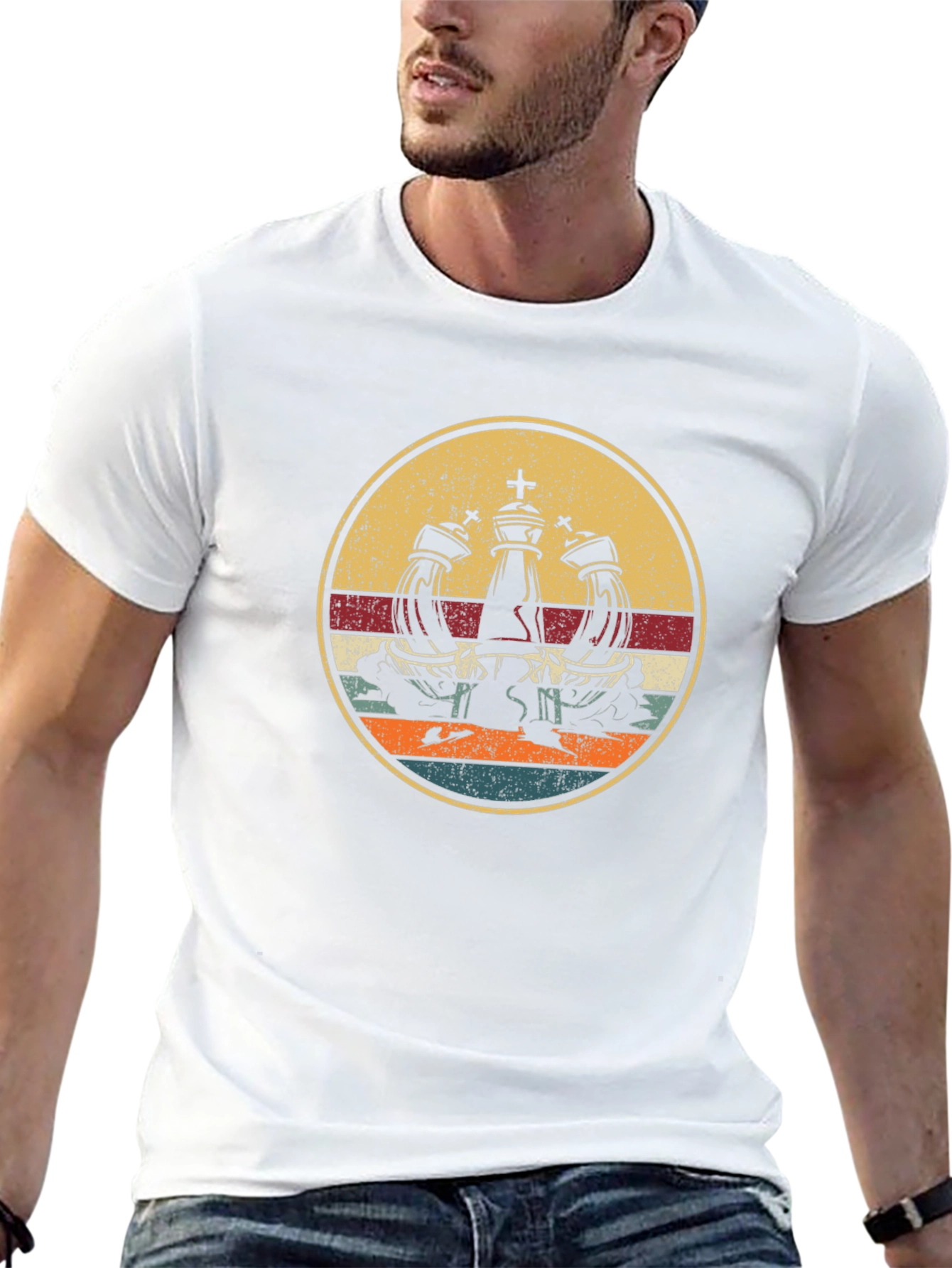 Chess King Retro Style Graphic T-Shirt