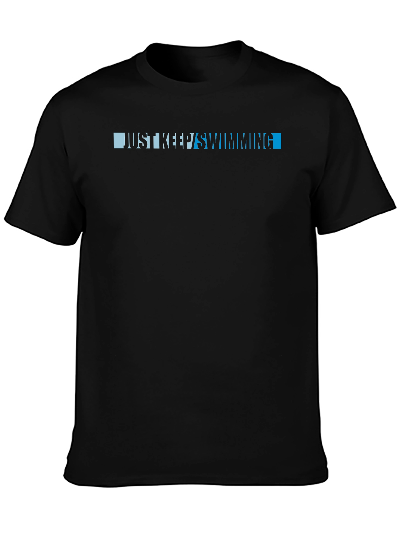 Just Keep Swimming Black Graphic Tee