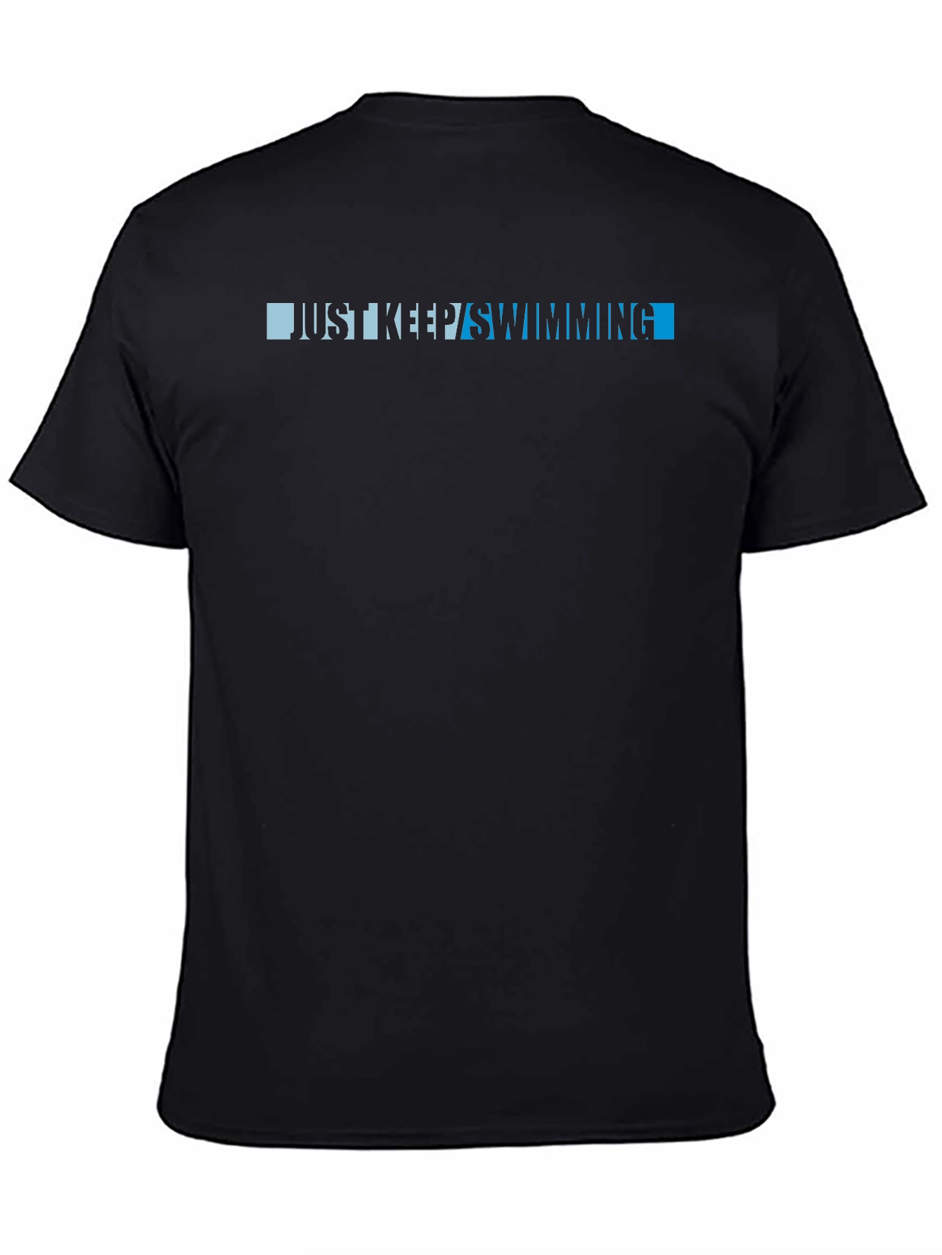 Just Keep Swimming Black Graphic Tee