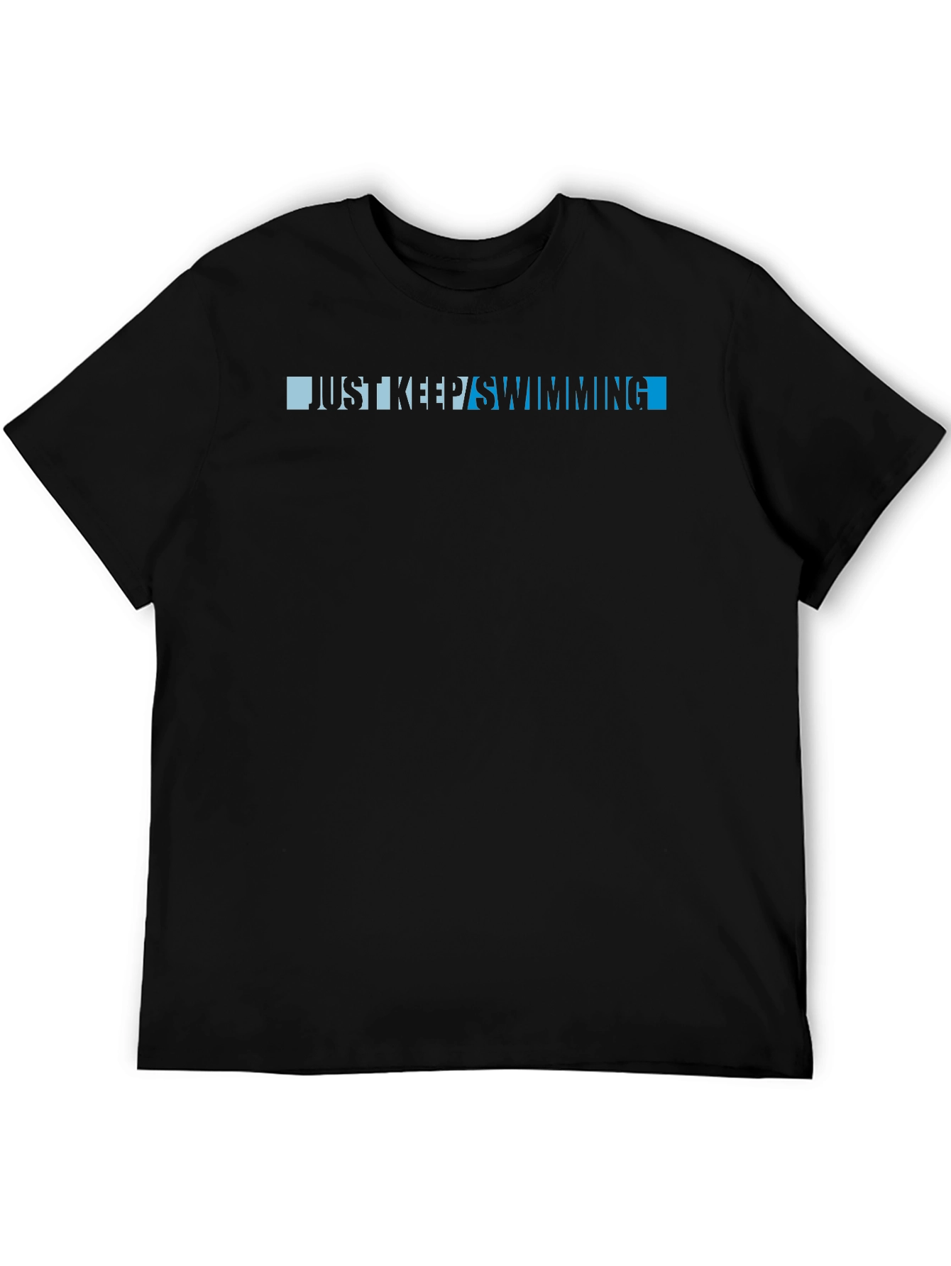 Just Keep Swimming Black Graphic Tee