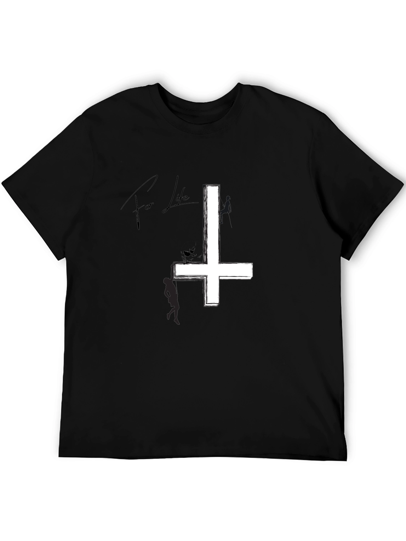 Inverted Cross Graphic Tee - Black Cotton