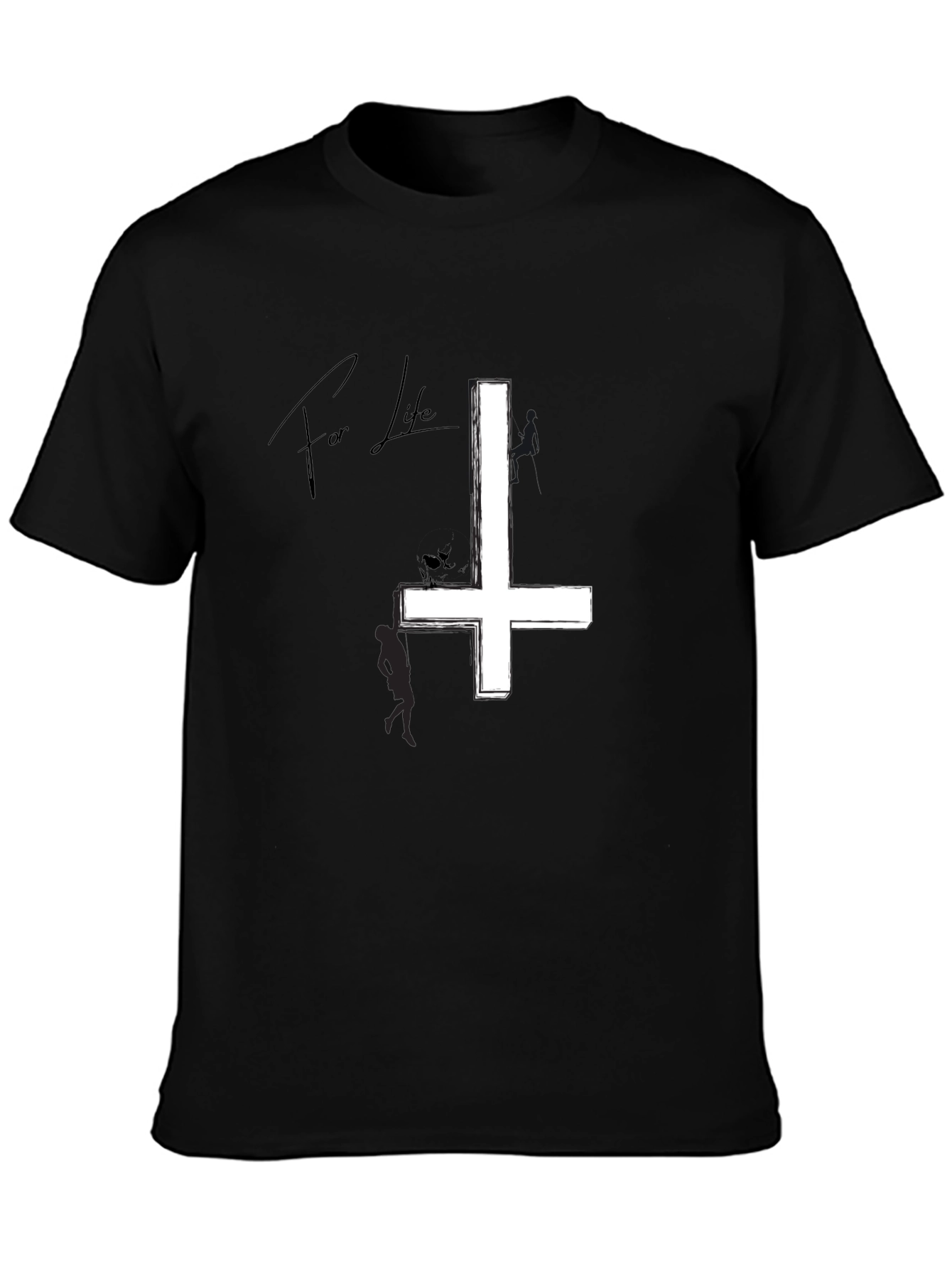 Inverted Cross Graphic Tee - Black Cotton