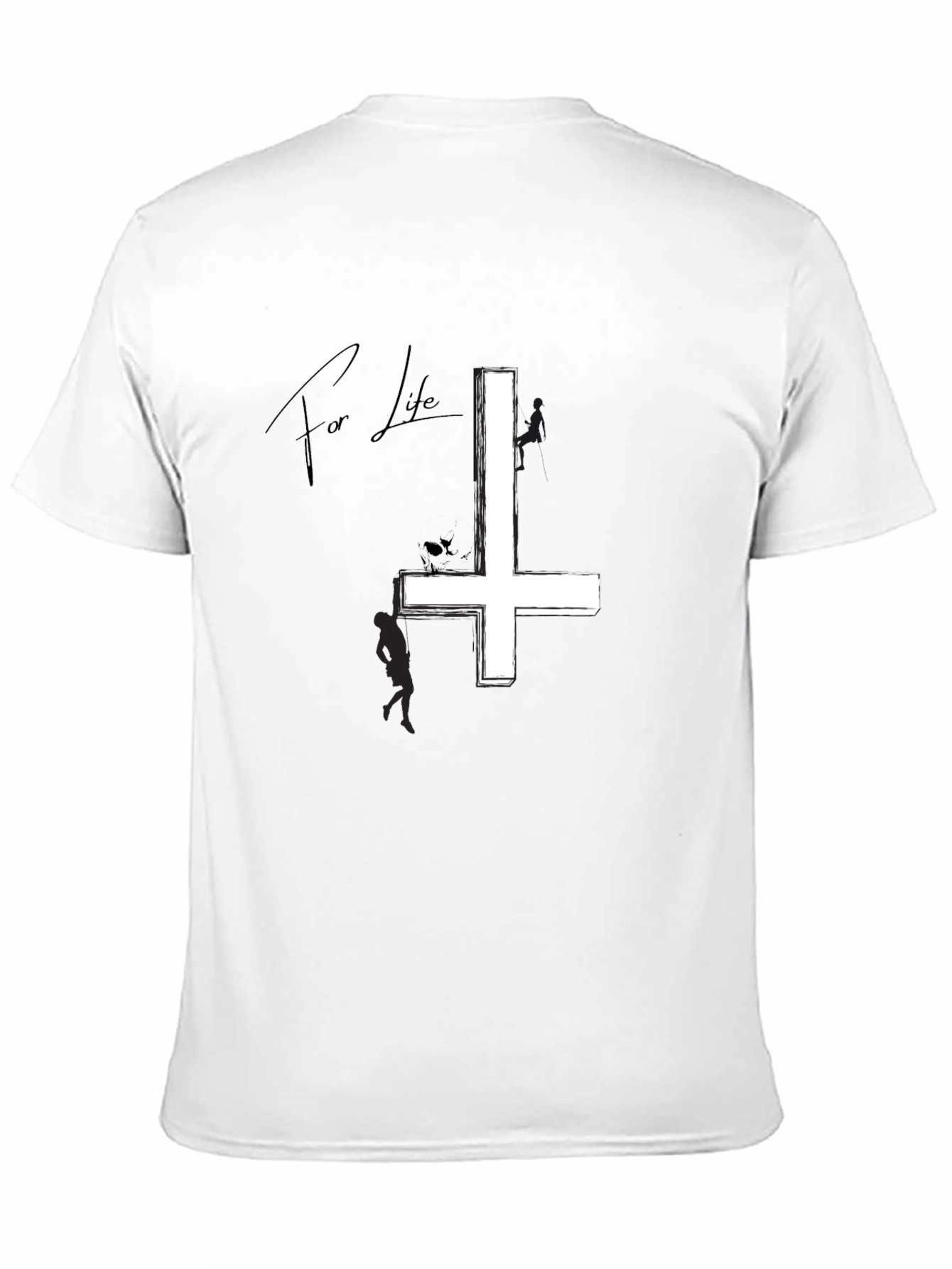 Inverted Cross Graphic Tee - Black Cotton