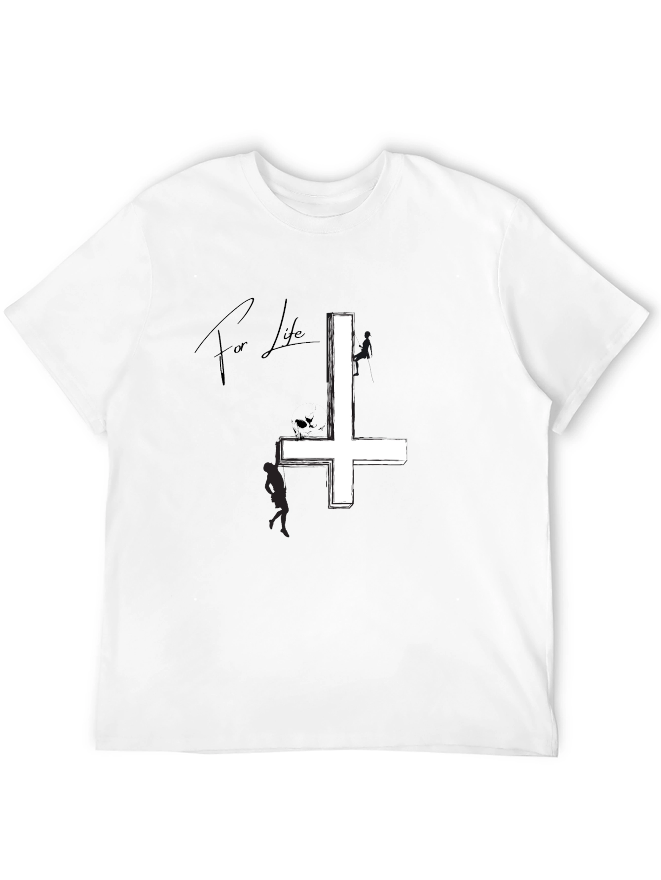Inverted Cross Graphic Tee - Black Cotton