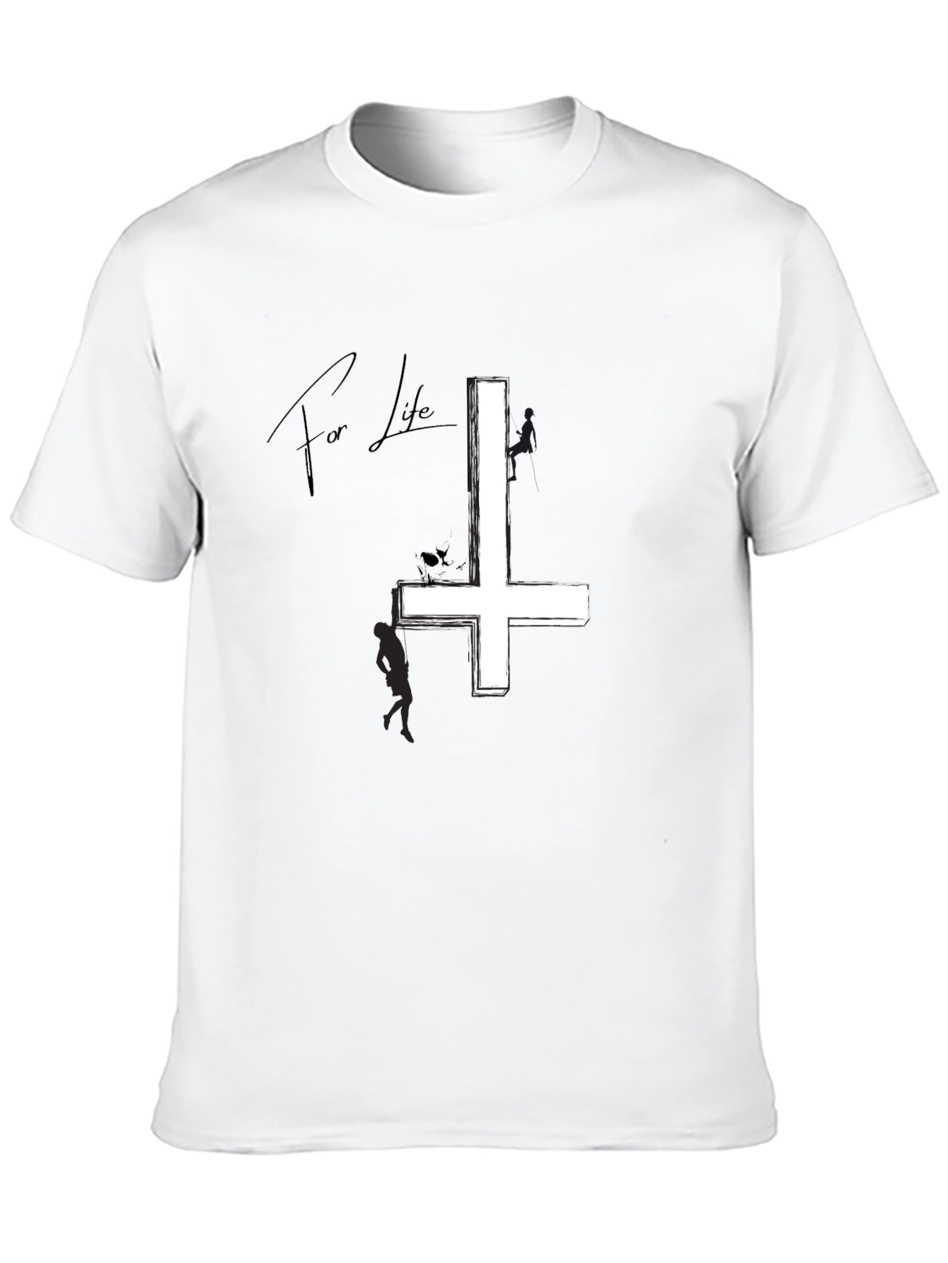 Inverted Cross Graphic Tee - Black Cotton