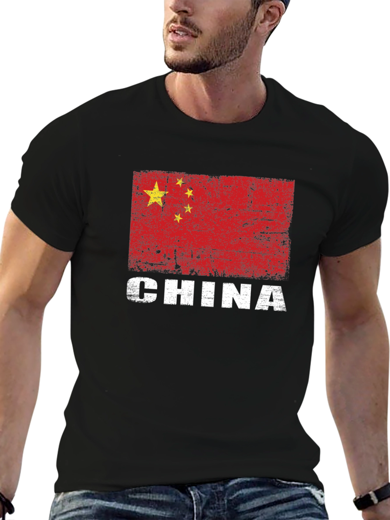China Flag T-Shirt - Distressed Graphic Tee