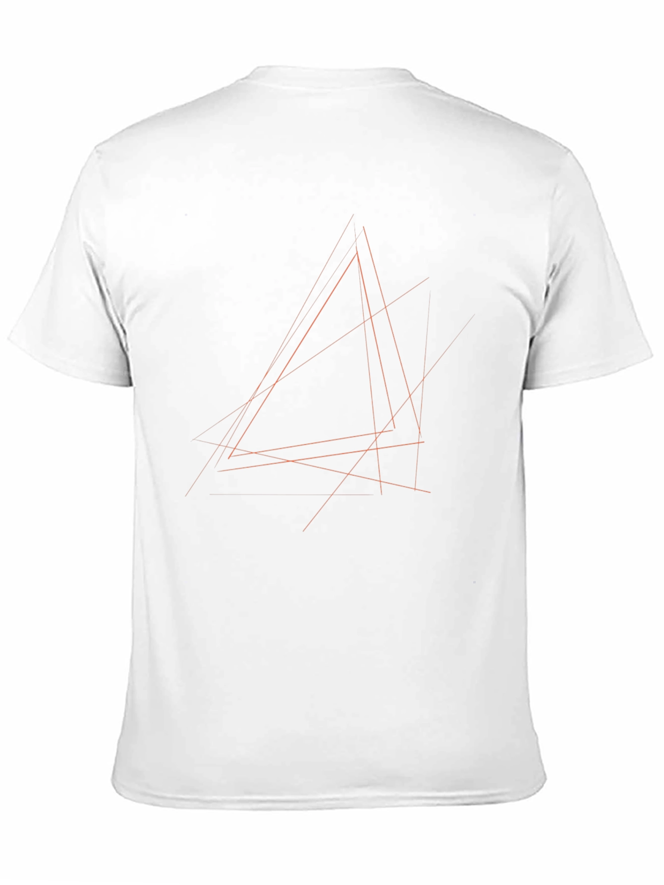 Abstract Geometric Lines Black T-Shirt