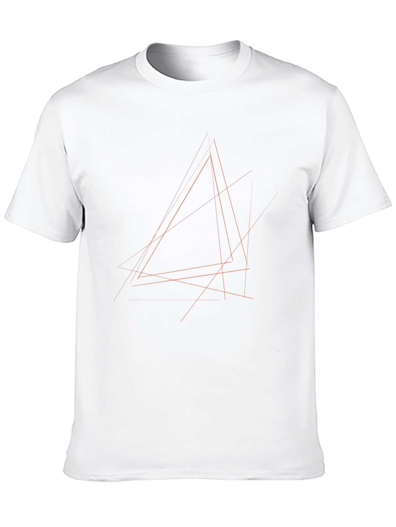 Abstract Geometric Lines Black T-Shirt