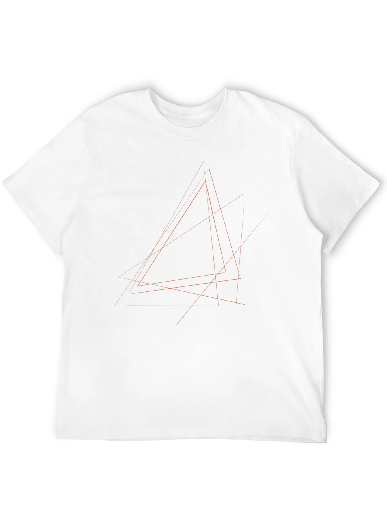 Abstract Geometric Lines Black T-Shirt