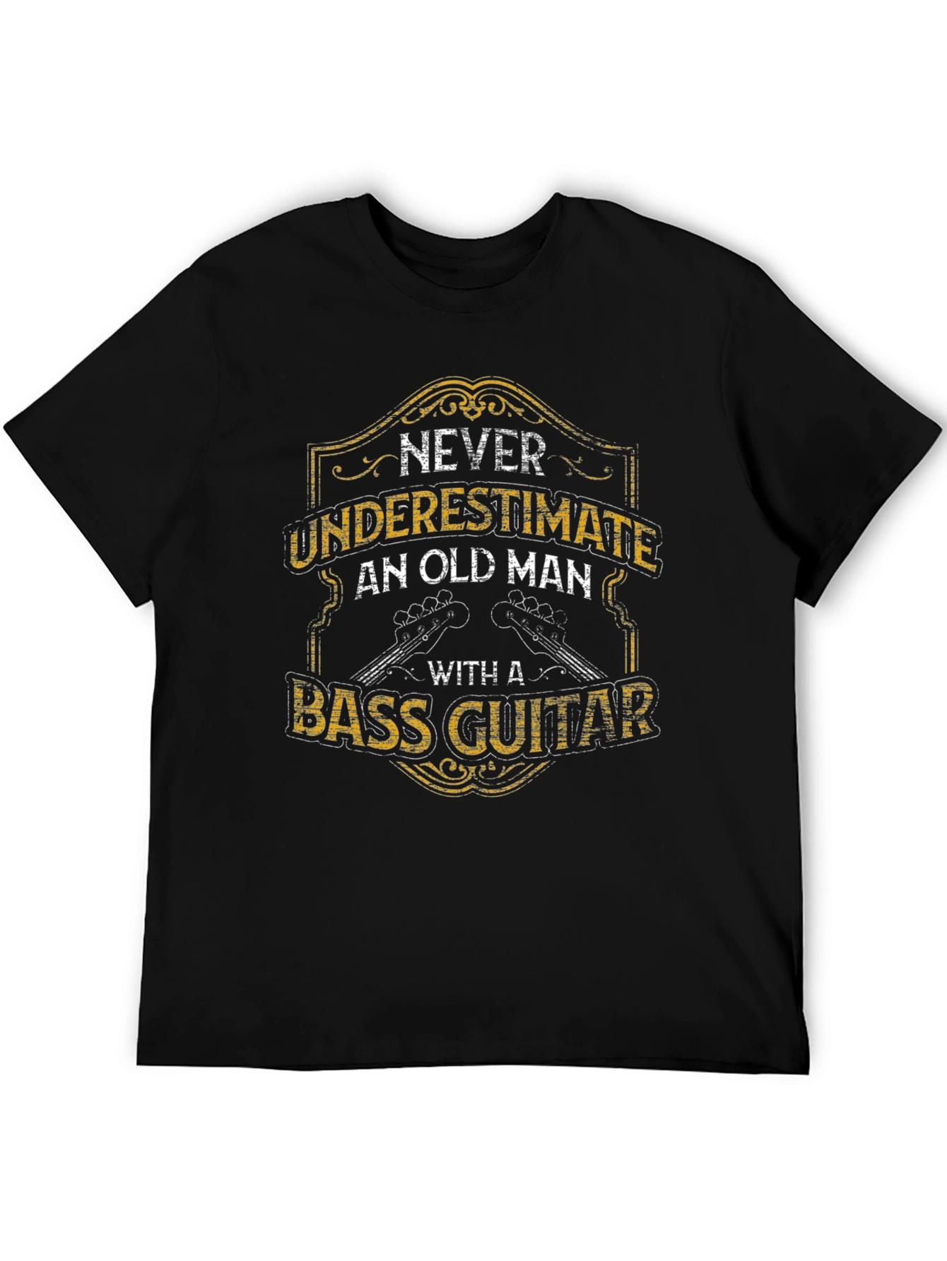 Never Underestimate Old Man Bass Guitar T-Shirt
