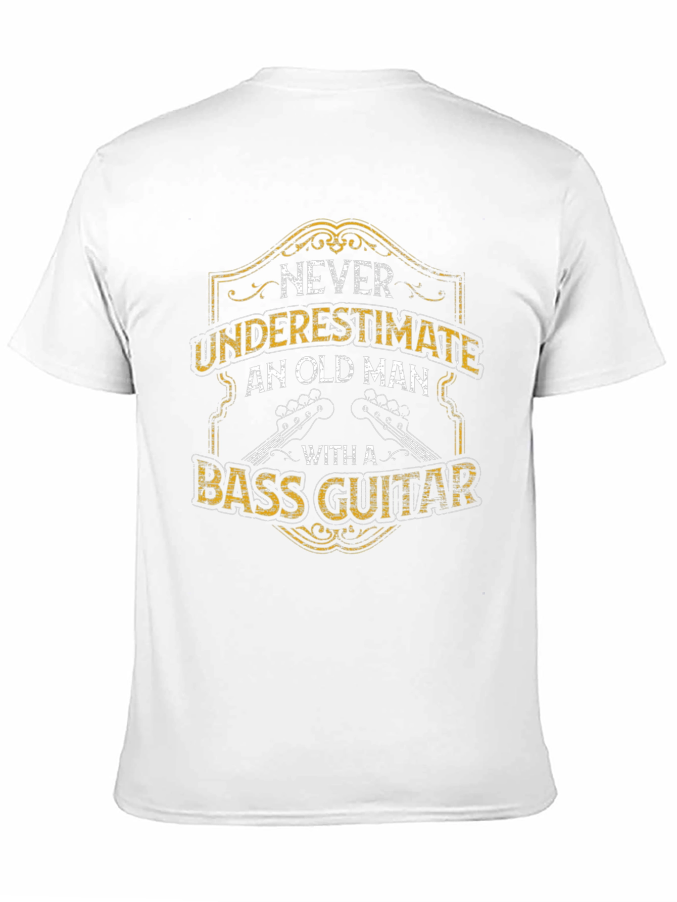Never Underestimate Old Man Bass Guitar T-Shirt