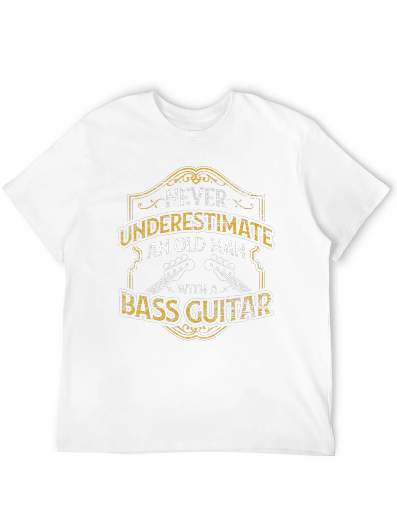 Never Underestimate Old Man Bass Guitar T-Shirt