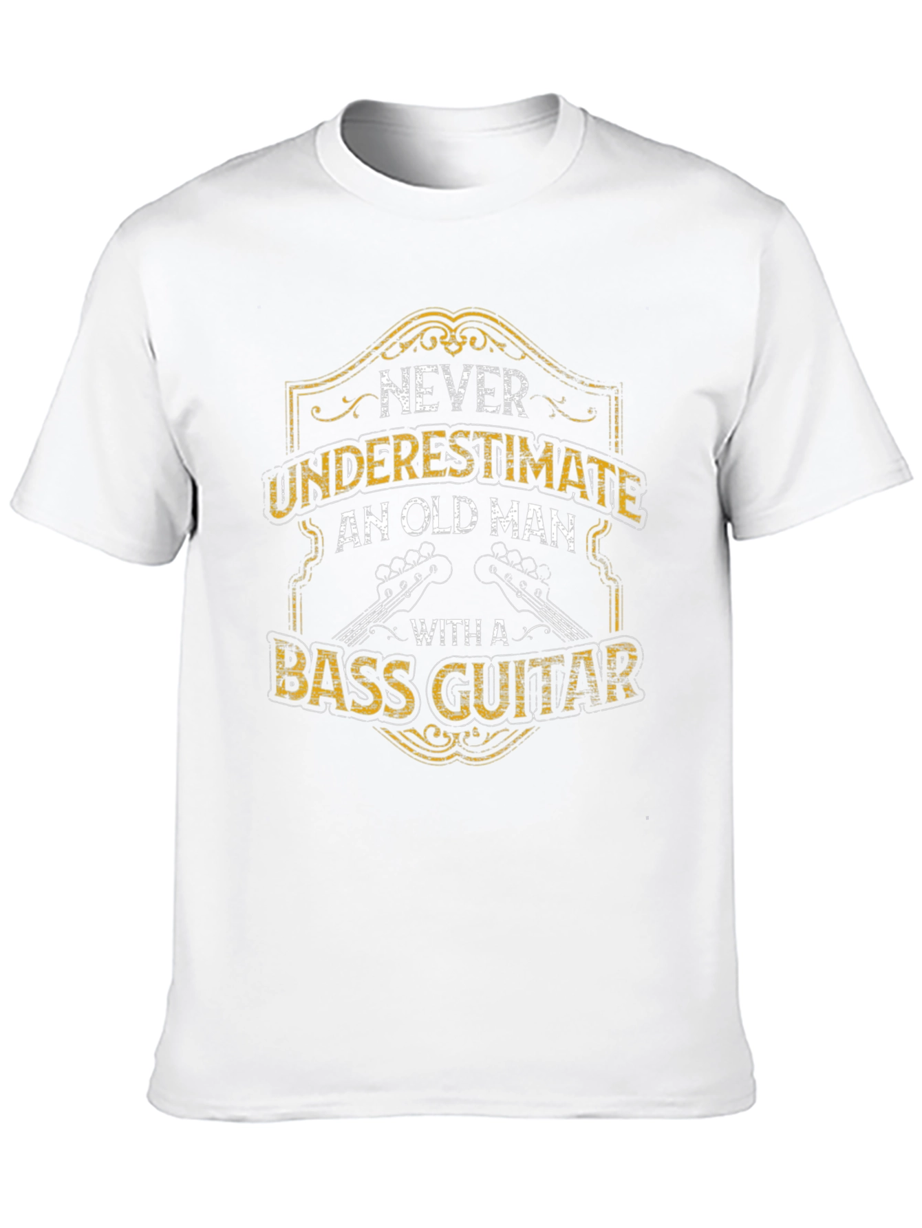 Never Underestimate Old Man Bass Guitar T-Shirt