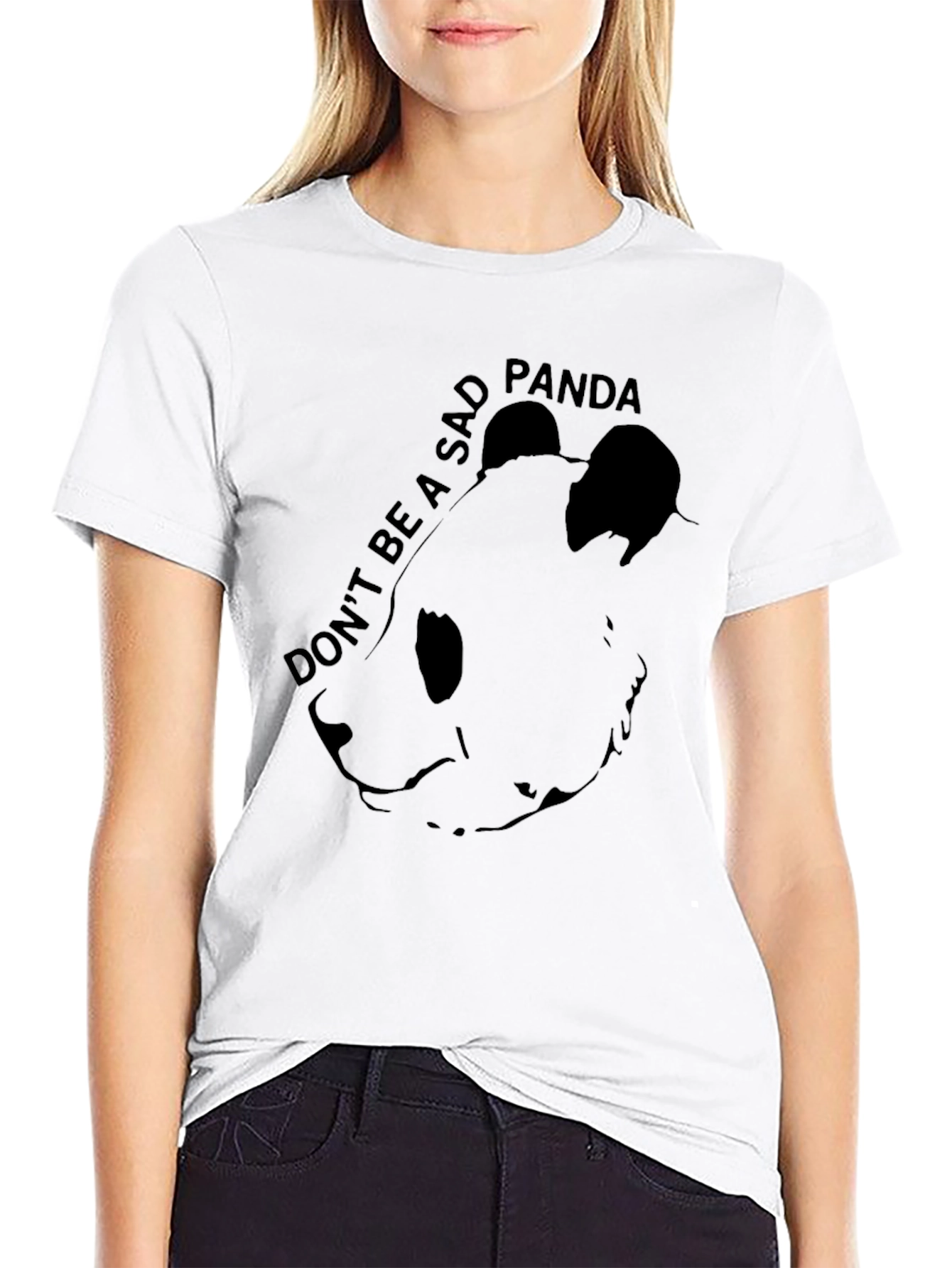 Dont Be a Sad Panda Black Graphic T-Shirt
