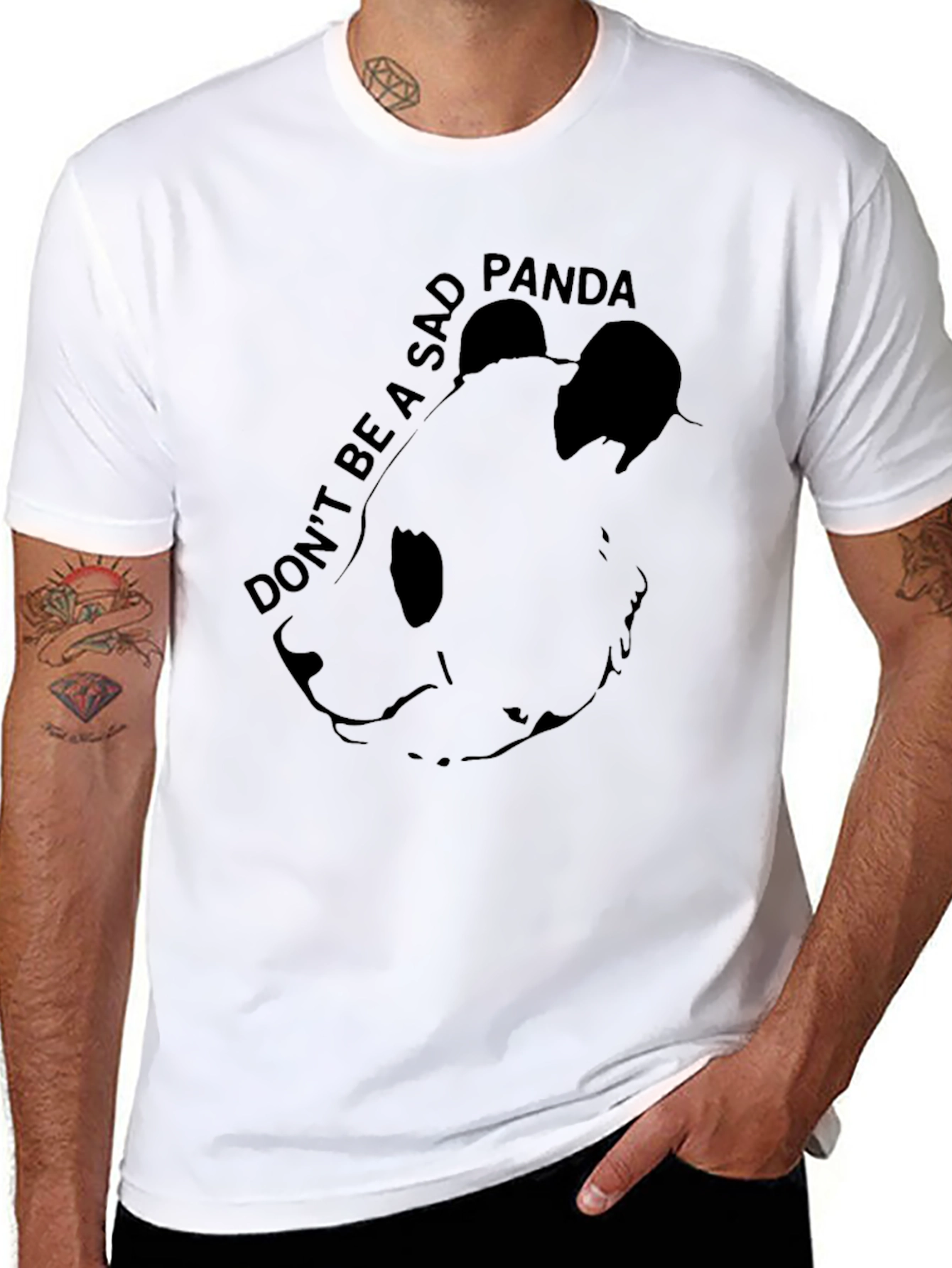 Dont Be a Sad Panda Black Graphic T-Shirt