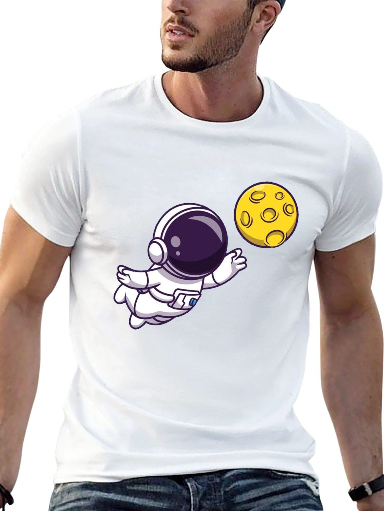 Astronaut & Moon Graphic T-Shirt