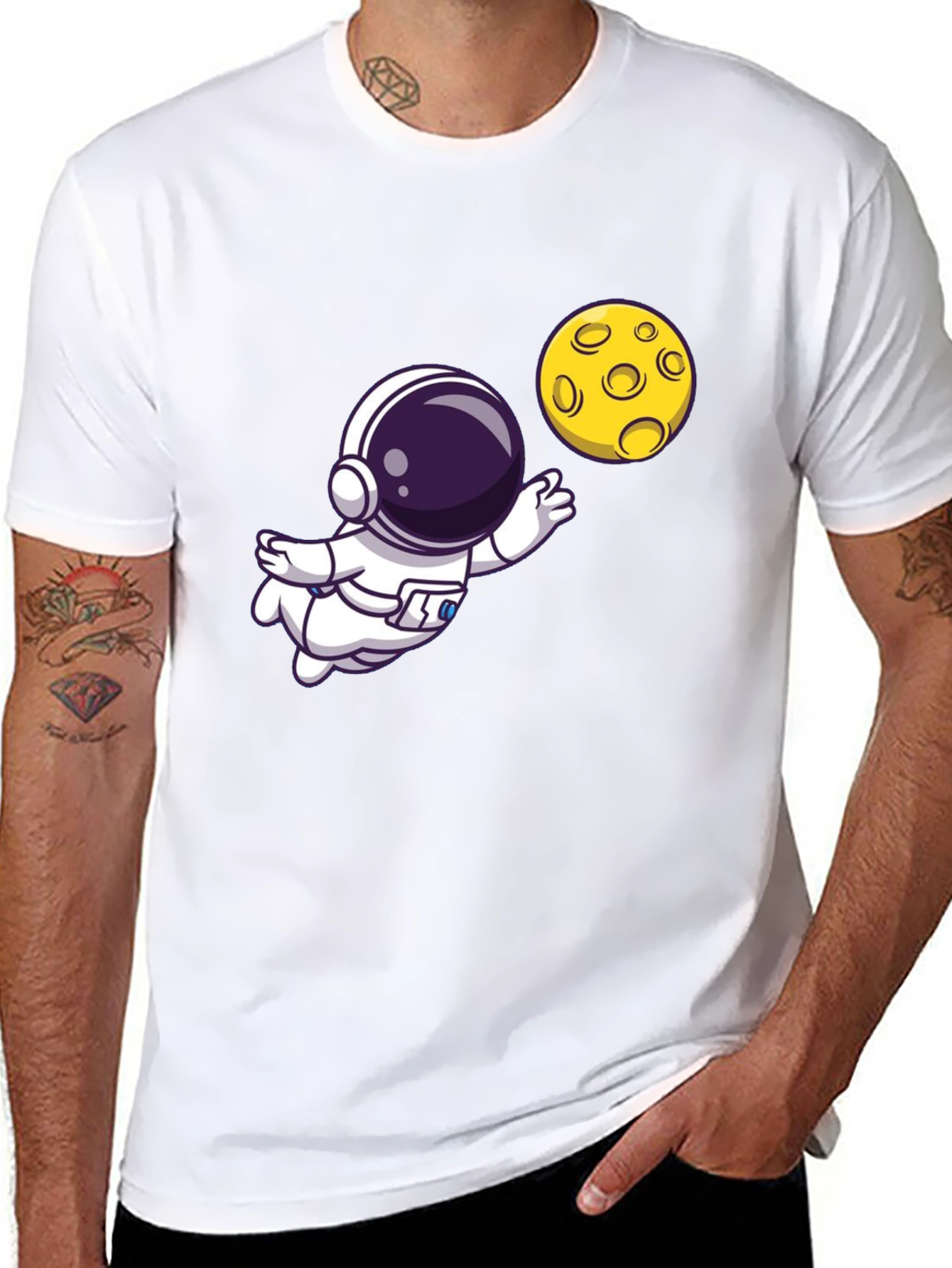 Astronaut & Moon Graphic T-Shirt