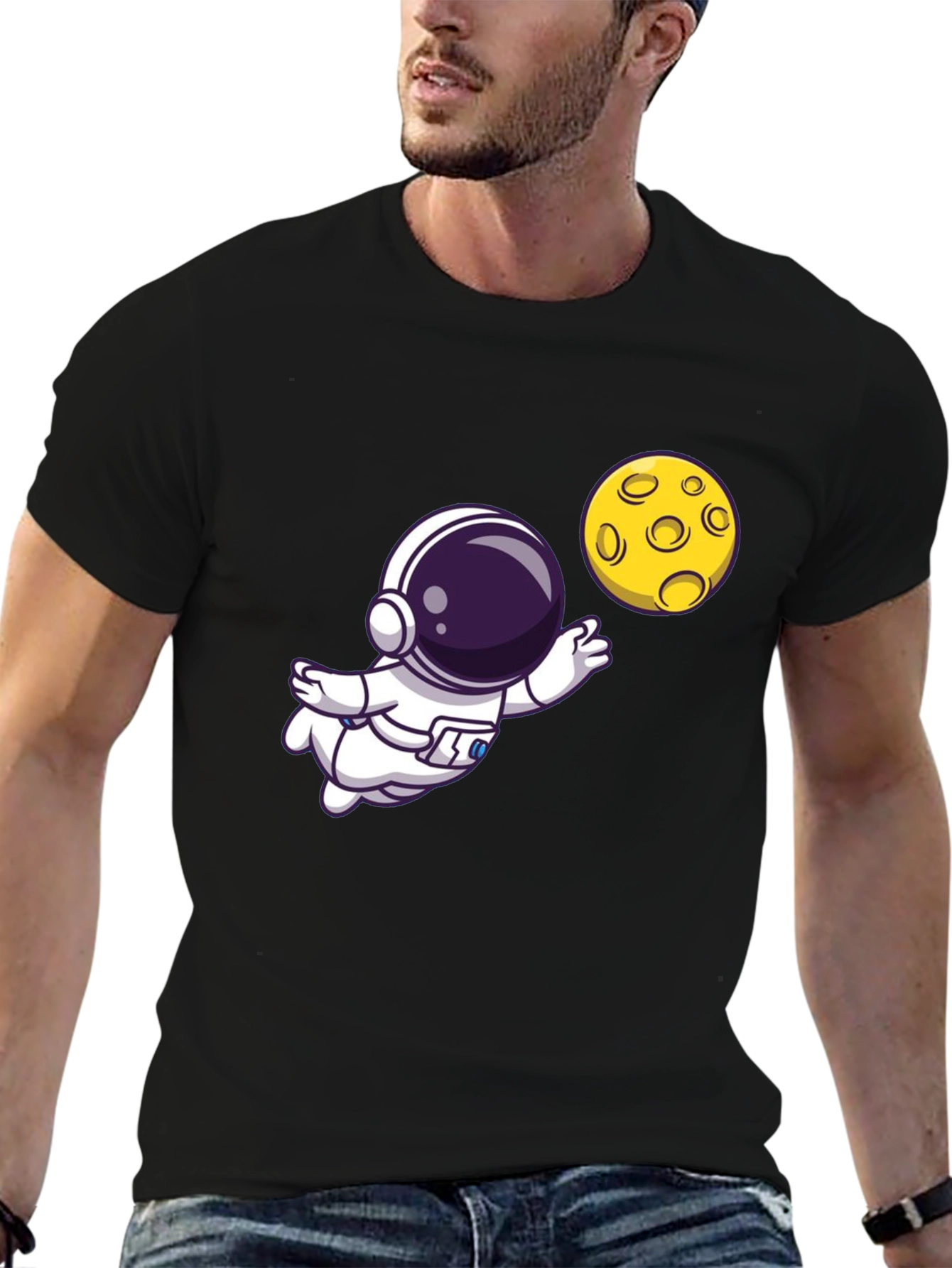 Astronaut & Moon Graphic T-Shirt