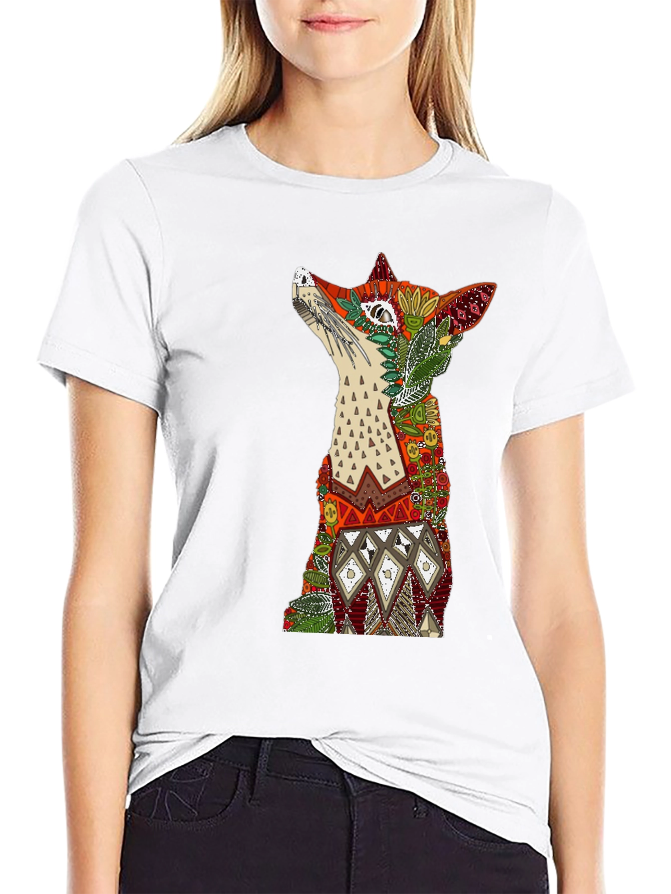 Fox Art Graphic T-Shirt - Stylish Animal Print Tee